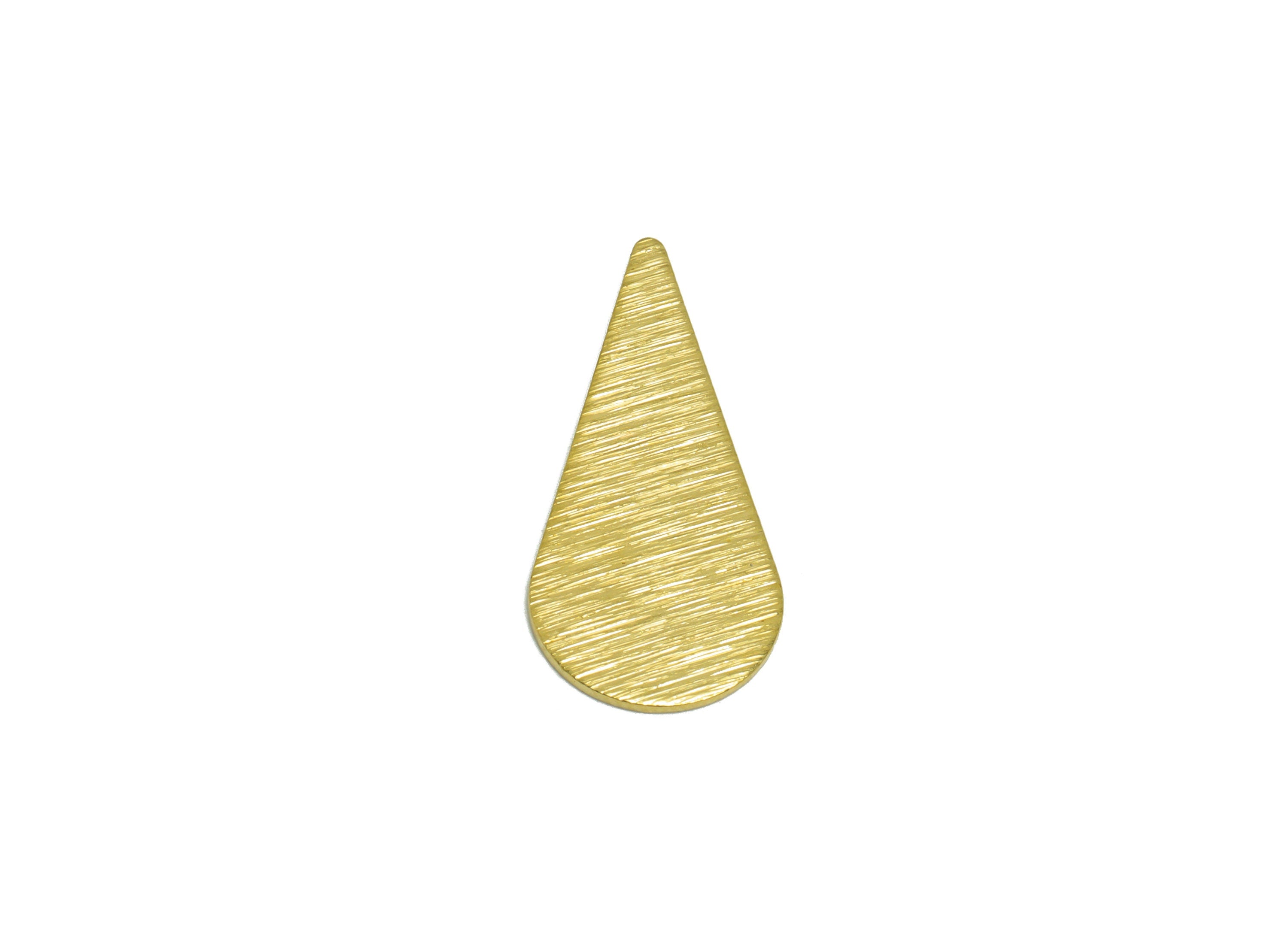 Textured Drop Earring Charm - Raw Brass Drop Earring Charm - Brass Textured Teardrop Charm - Textured Charm - 27x12x0.8mm - PP10324 - DOMEDBAZAAR