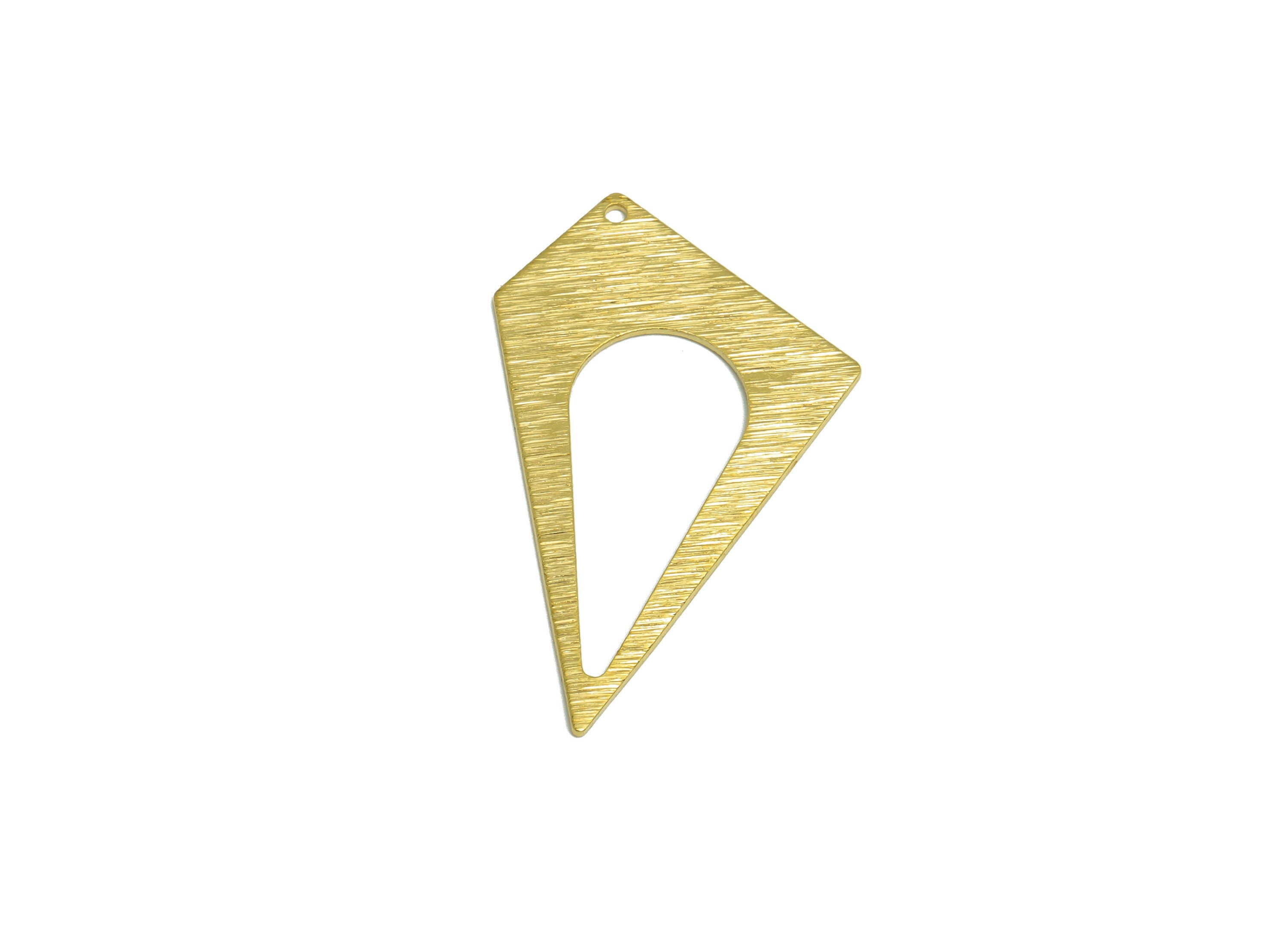 Textured Drop Earring Charm - Raw Brass Drop Earring Charm - Brass Textured Teardrop Pendant - Irregular Charm - 41.4x25x0.9mm - PP10323 - DOMEDBAZAAR