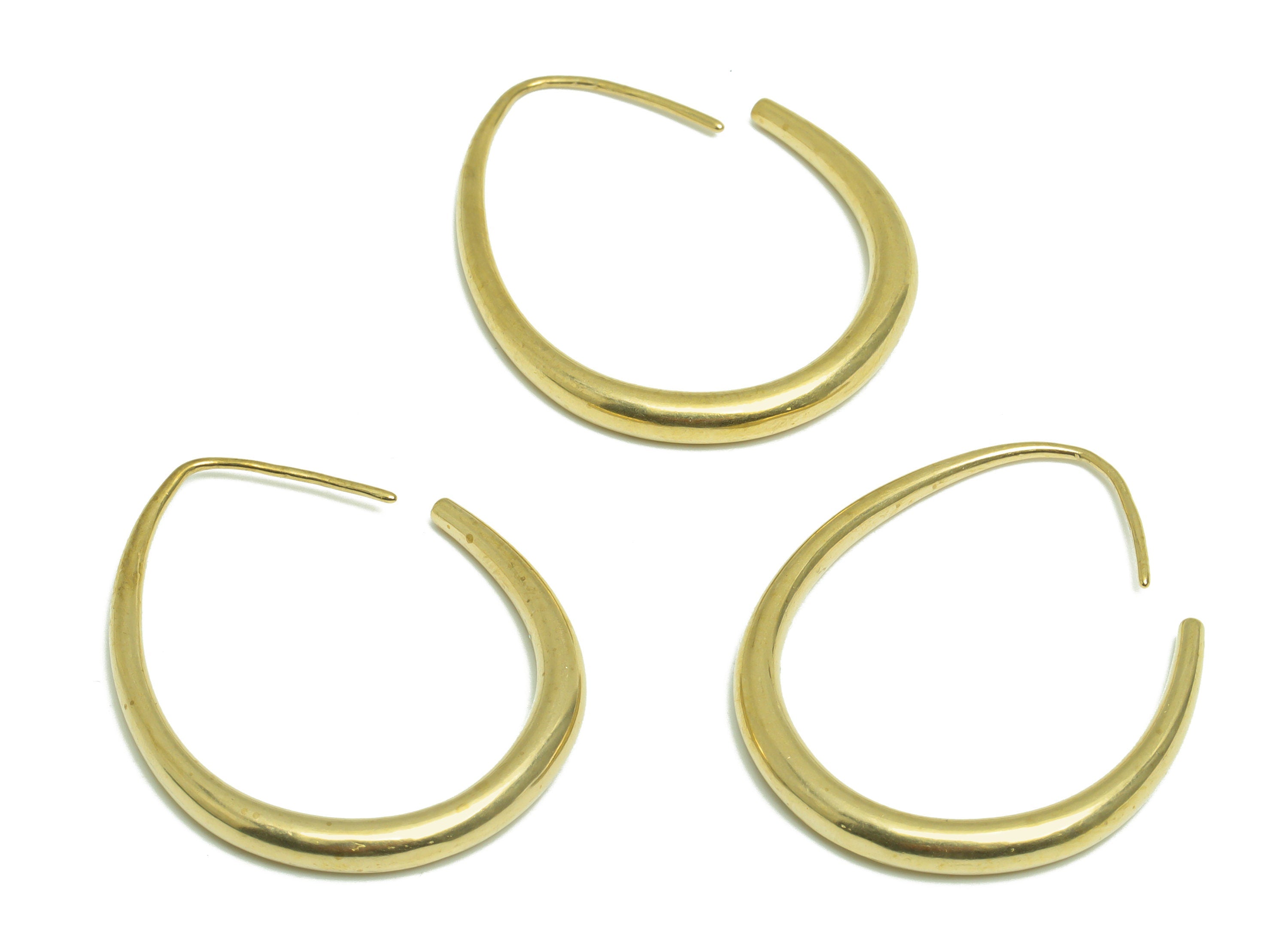 Brass Wire Teardrop Earring Hook - Raw Brass Drop Hoop Earrings - Raw Brass Hoops Earring - Raw Brass Earring - 34.5x28x3.4mm - PP7643B - DOMEDBAZAAR