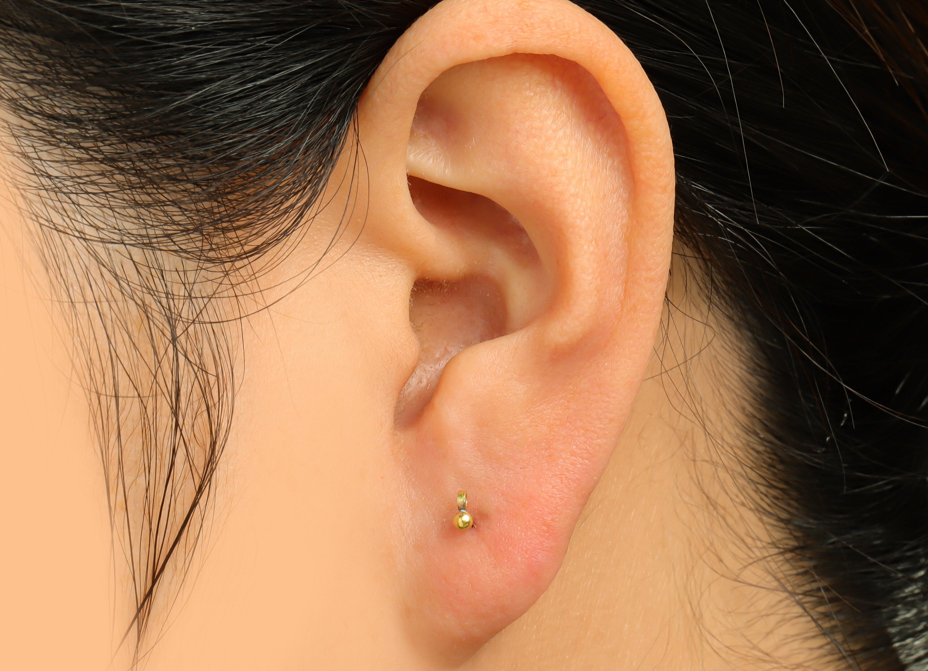 Ball Stud Earrings With Loop - Brass Ball Pad Studs - Brass Bead Earring Post- Earring Charms - Jewelry Supplies - 14.2x3.8x2mm - PP9977-2 - DOMEDBAZAAR