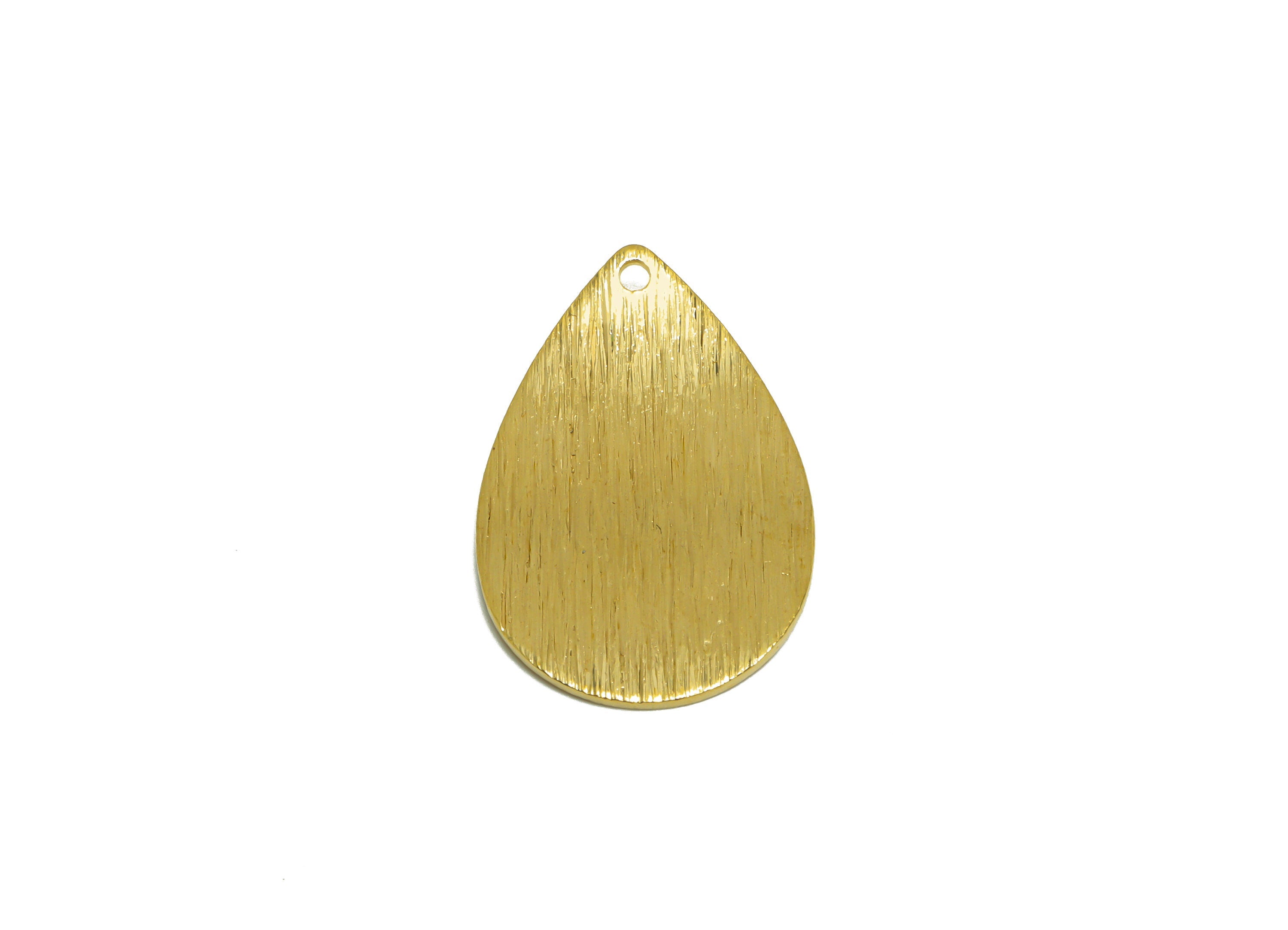 Brass Drop Earring Charm - Raw Brass Textured Teardrop Earring Charm - Brass Bent Drop Pendant - Earring Finding - 25x16.1 x0.9mm - PP10269 - DOMEDBAZAAR