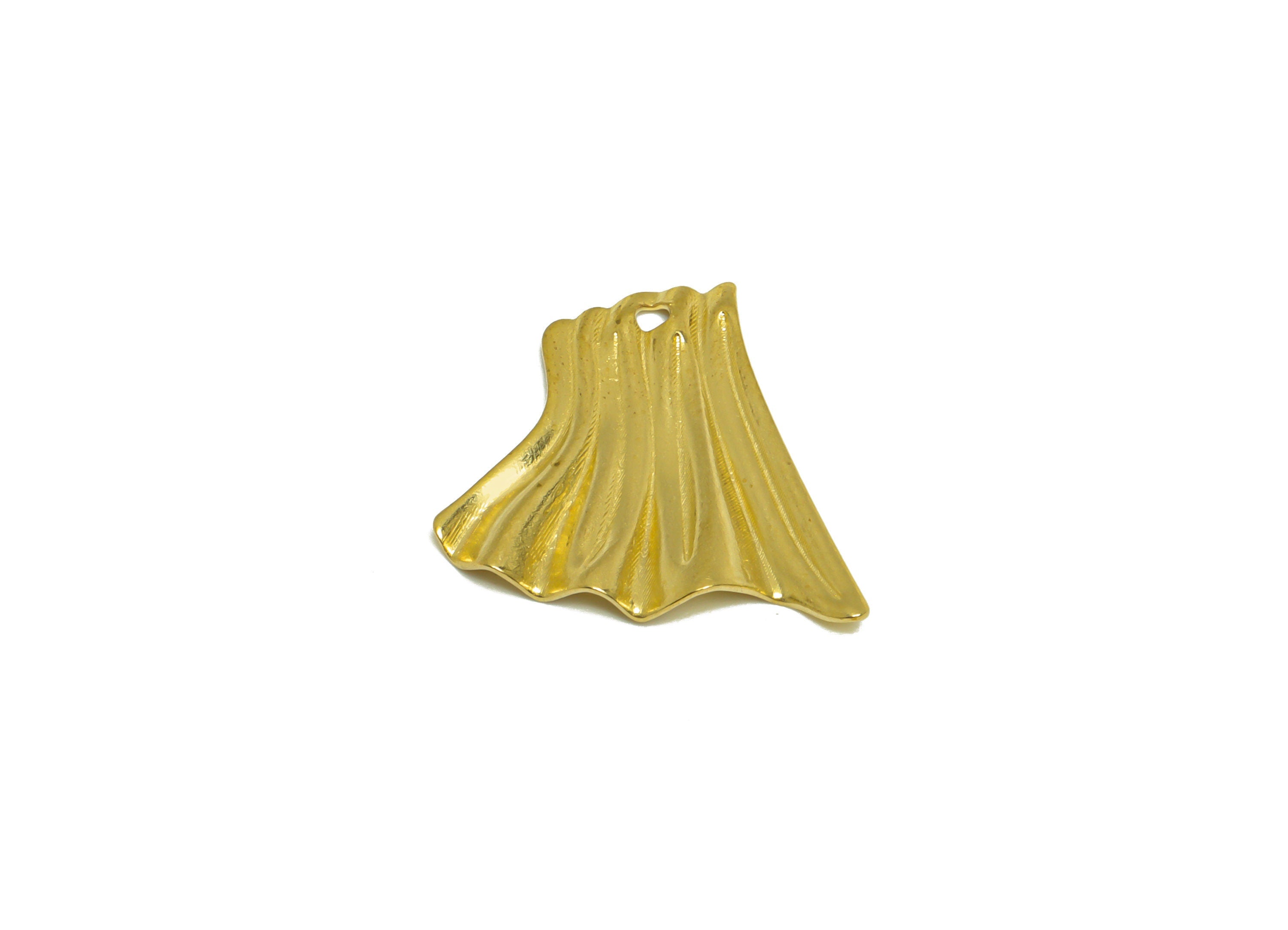 Brass Fold Earring Charm - Raw Brass Wavy Geometry Earring Charm - Brass Irregular Pendant - Earring Finding - 19.8x19.7x2.3mm - PP10209 - DOMEDBAZAAR