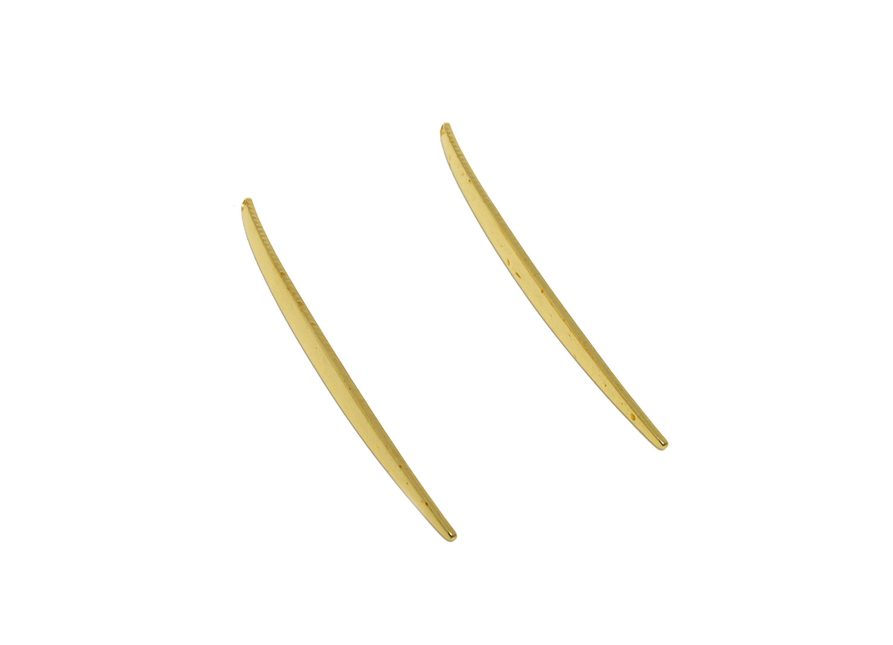 Brass Marquise Earring Charm - Raw Brass Long Bar Earring Charm - Brass Marquise Stick Earring Charm -Earring Finding - 52.2x3x1mm - PP10277 - DOMEDBAZAAR