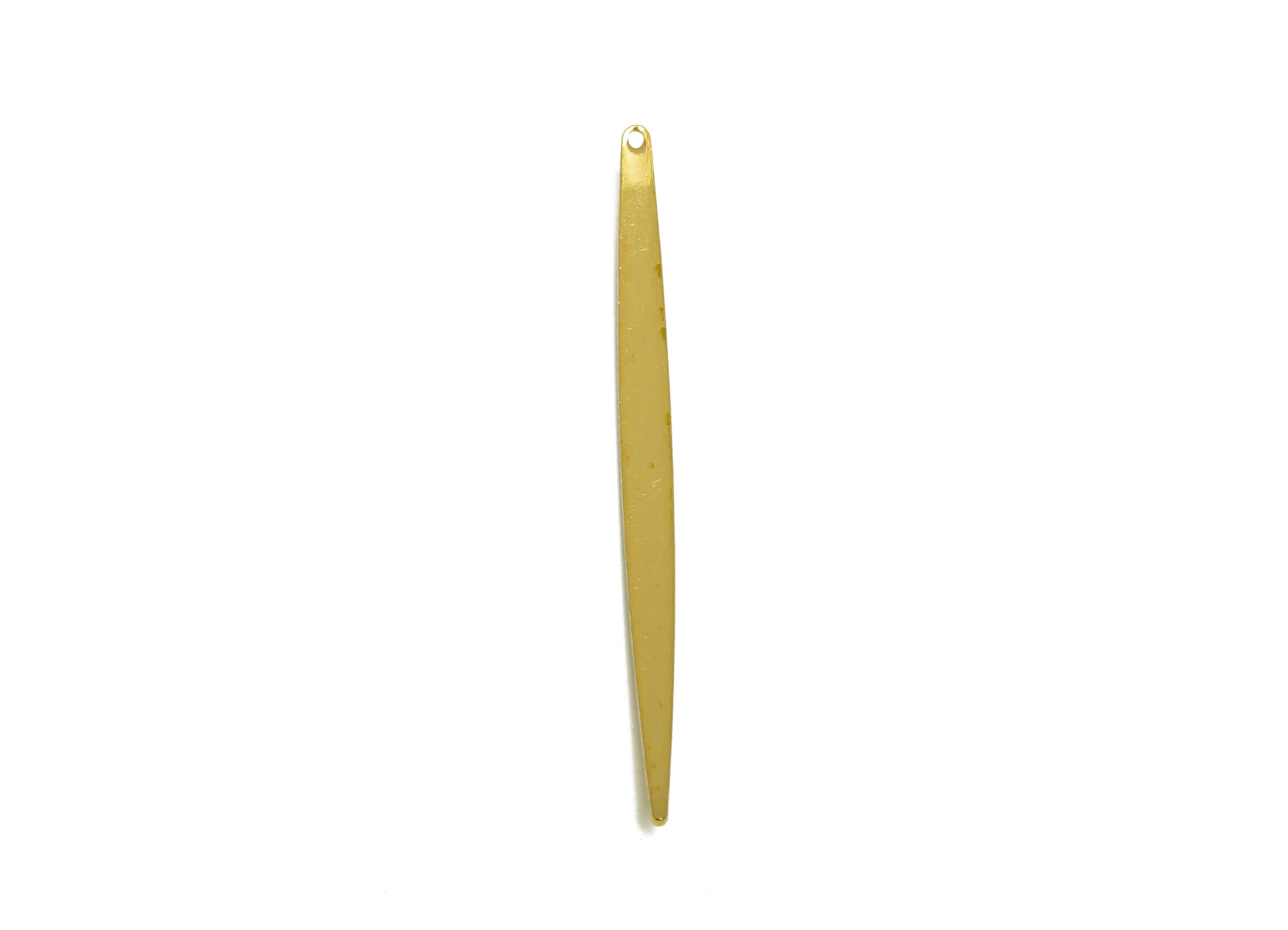 Brass Marquise Earring Charm - Raw Brass Long Bar Earring Charm - Brass Marquise Stick Earring Charm -Earring Finding - 52.2x3x1mm - PP10277 - DOMEDBAZAAR