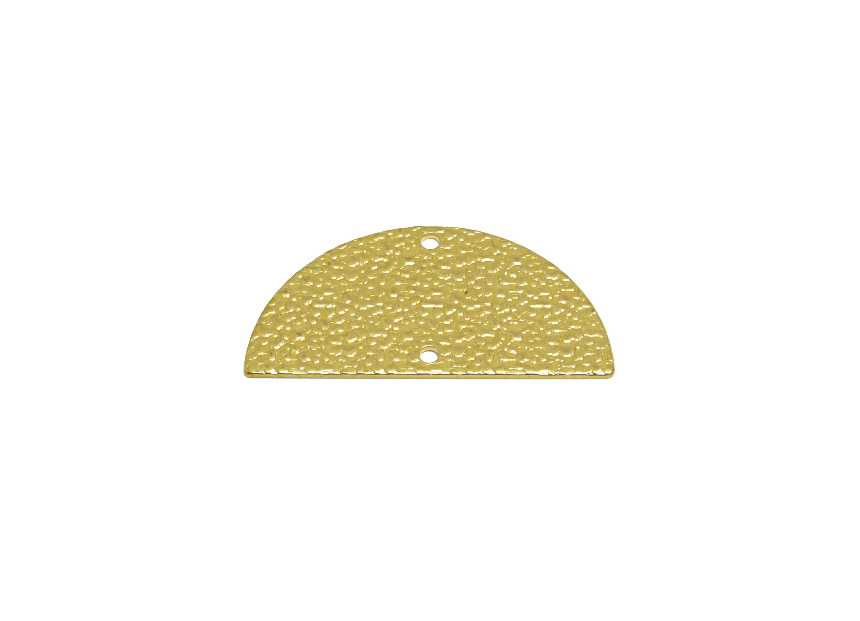 Brass Half Moon Earring Connector - Raw Brass Semi Circle Earring Charm - Textured Mini Earring Charm - Earring Finding - 30x15x1mm -PP10243 - DOMEDBAZAAR