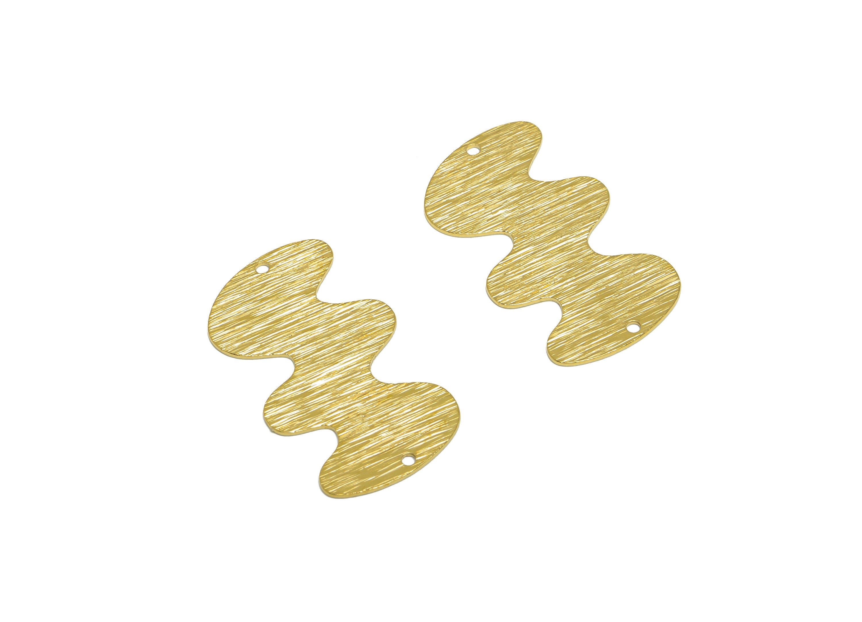 Brass Cloud Earring Connector - Raw Brass Cloud Earring Charms - Earrings Finding - Textured Cloud Connector - 30.4x17x0.62mm - PP10274 - DOMEDBAZAAR