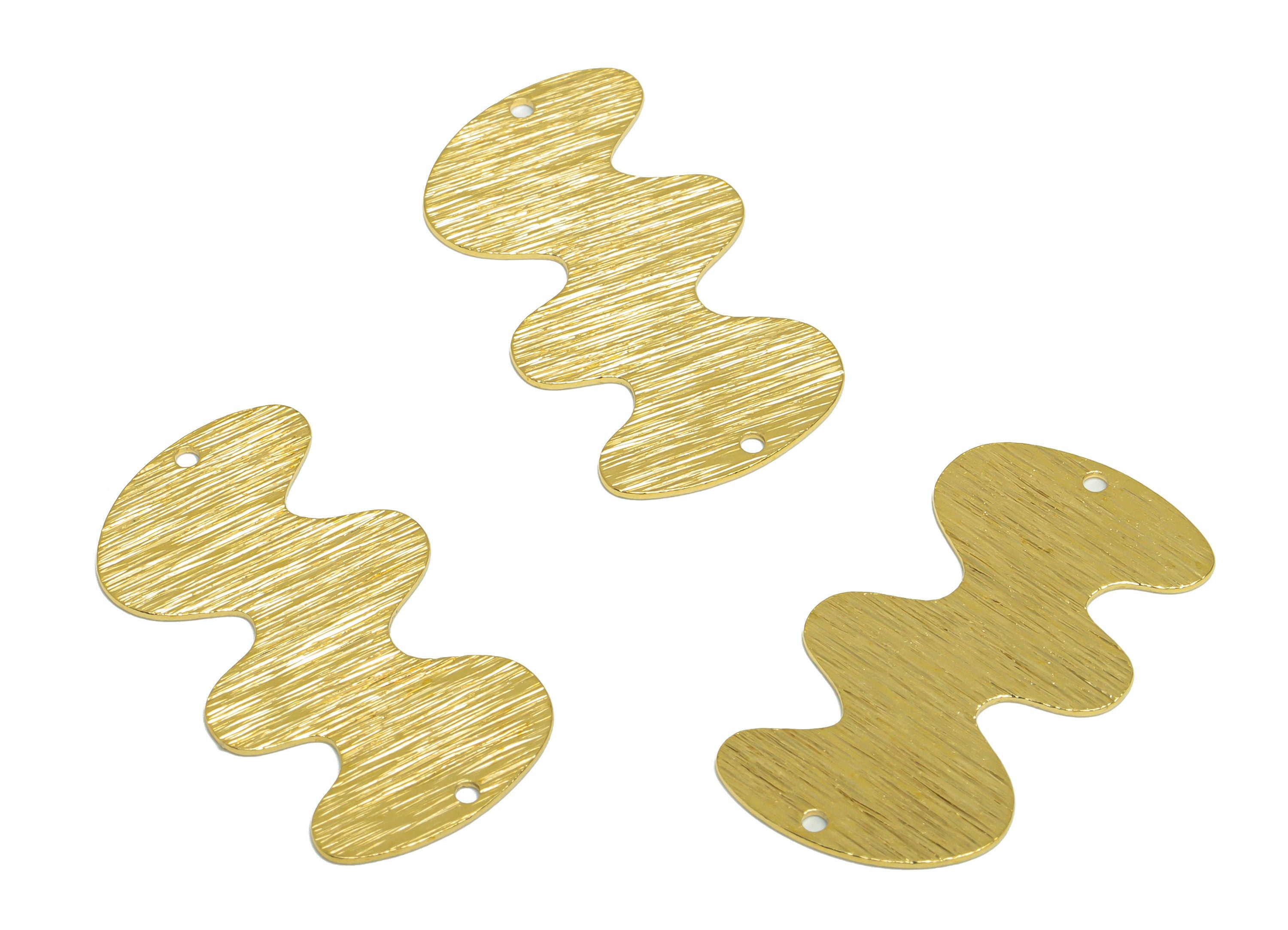 Brass Cloud Earring Connector - Raw Brass Cloud Earring Charms - Earrings Finding - Textured Cloud Connector - 30.4x17x0.62mm - PP10274 - DOMEDBAZAAR