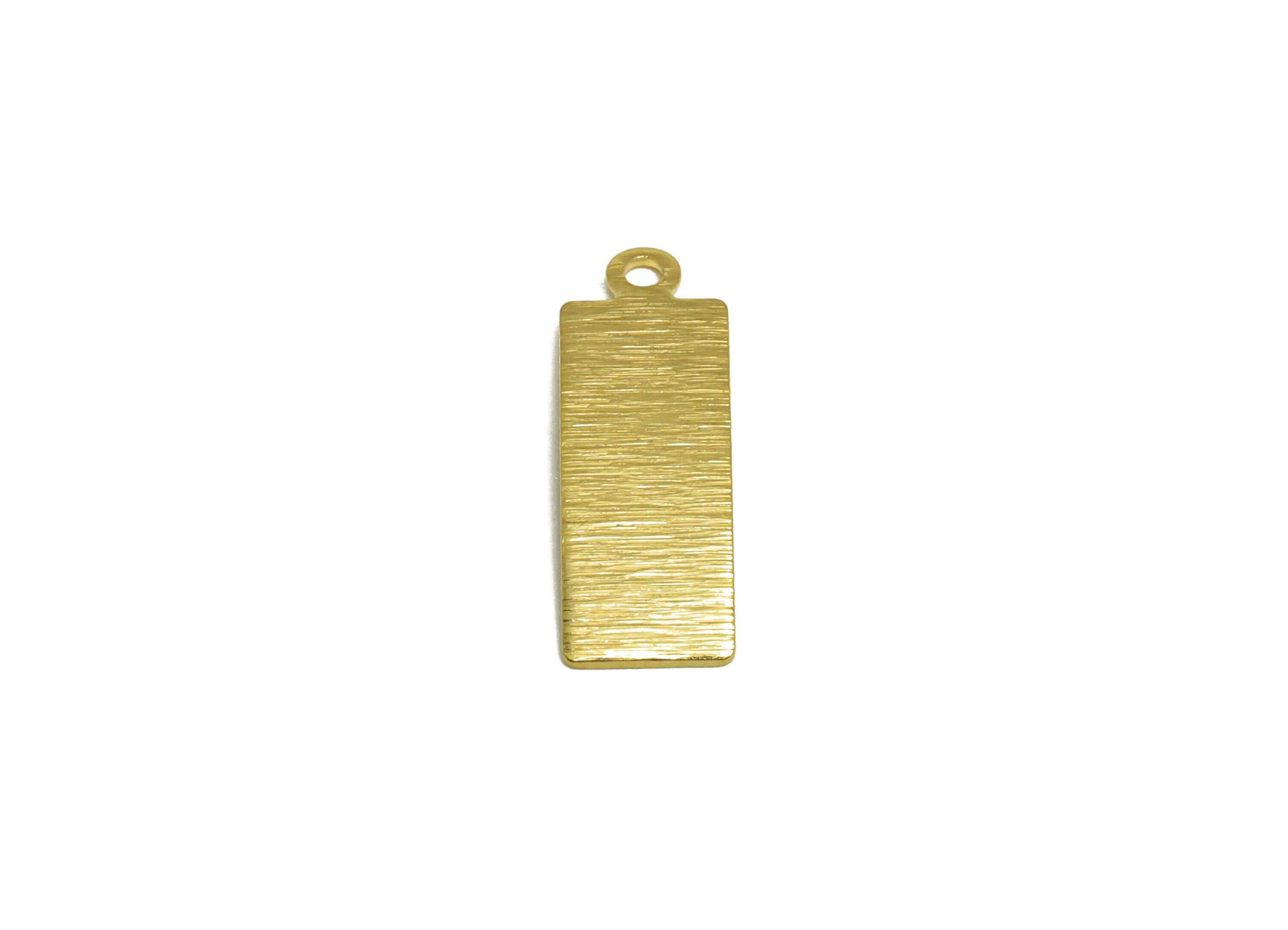 Brass Curved Rectangle Earring Charm - Raw Brass Bent Rectangle Earring Charm - Brass Textured Geometry Pendant - 19x6.5x0.62mm - PP10303 - DOMEDBAZAAR