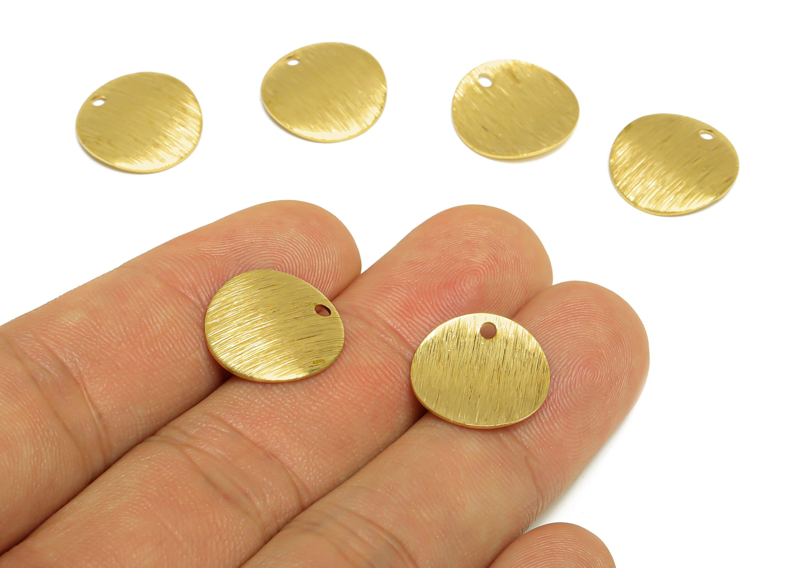 Brass Curved Round Earring Charm - Raw Brass Bent Circle Earring Charms - Brass Geometry Charm - Earring Finding - 15x15x1.82mm - PP10283 - DOMEDBAZAAR