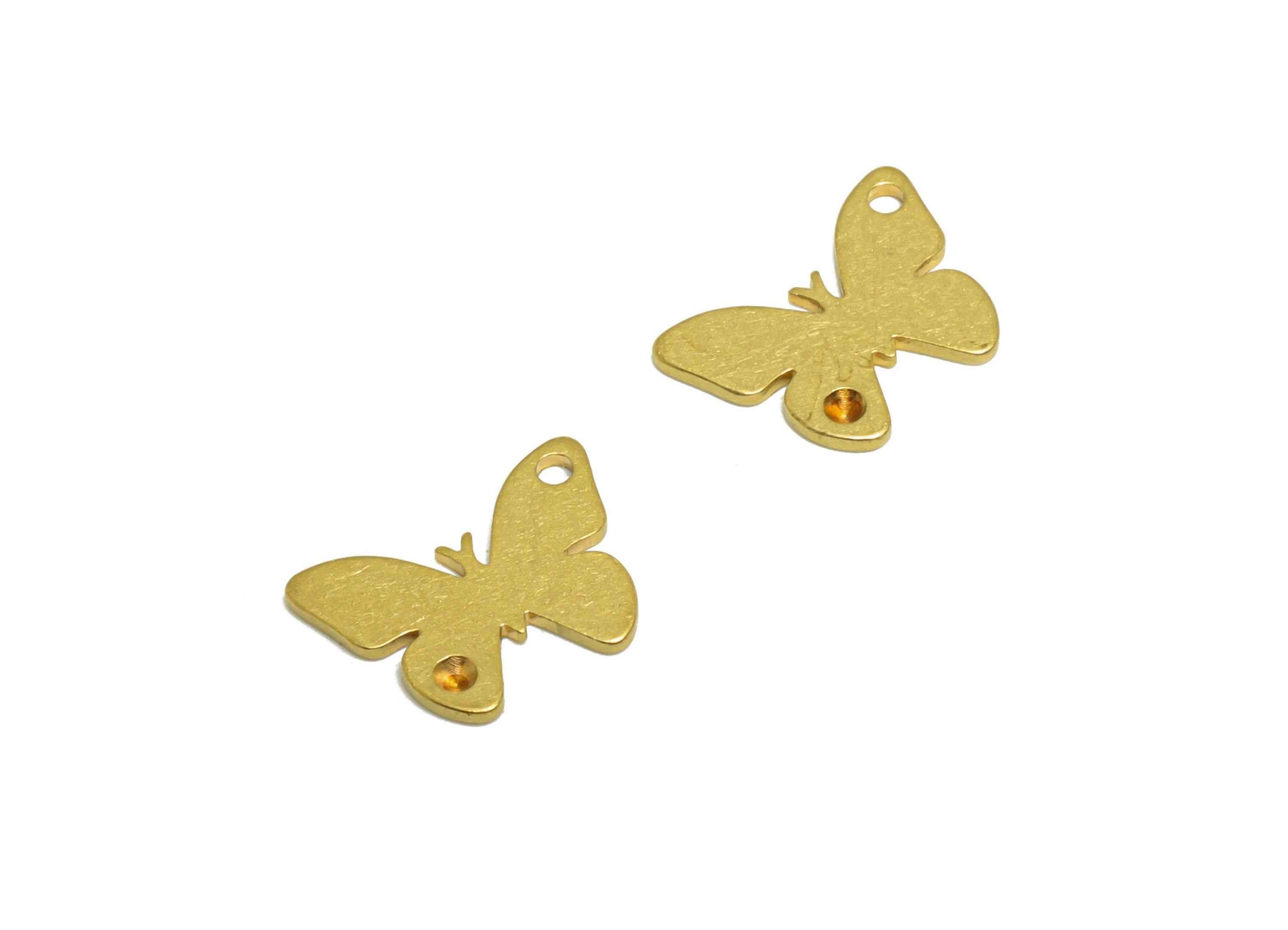 Brass Butterfly Earring Charm - Raw Brass Butterfly Earring Charms - Brass Inset Charm For Diamond - Earring Finding - 12x8x0.8mm - PP10267 - DOMEDBAZAAR