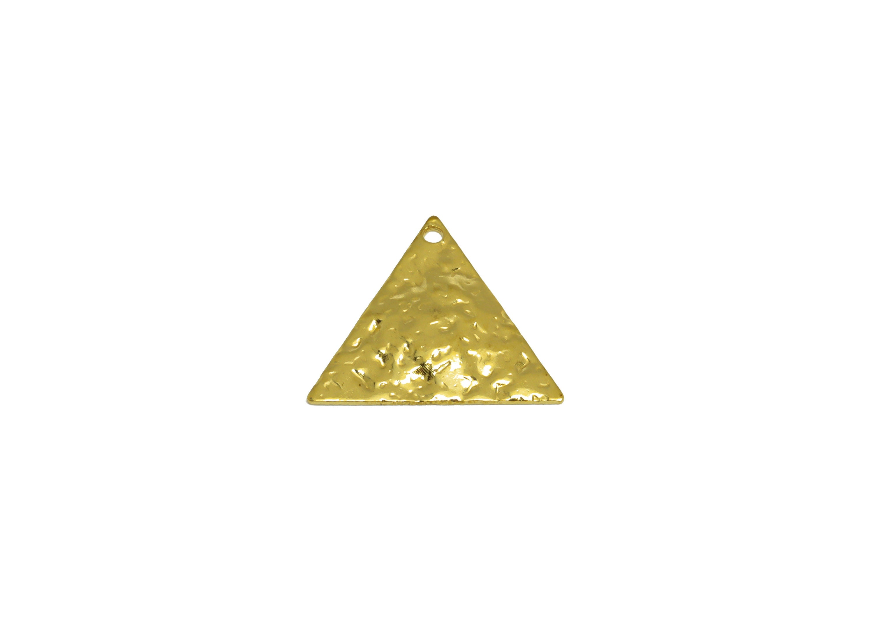Brass Triangle Earring Charm - Raw Brass Hammered Triangle Earring Charm - Geometry Earring Charm - Earring Finding - 17x14.8x1mm - PP10278 - DOMEDBAZAAR