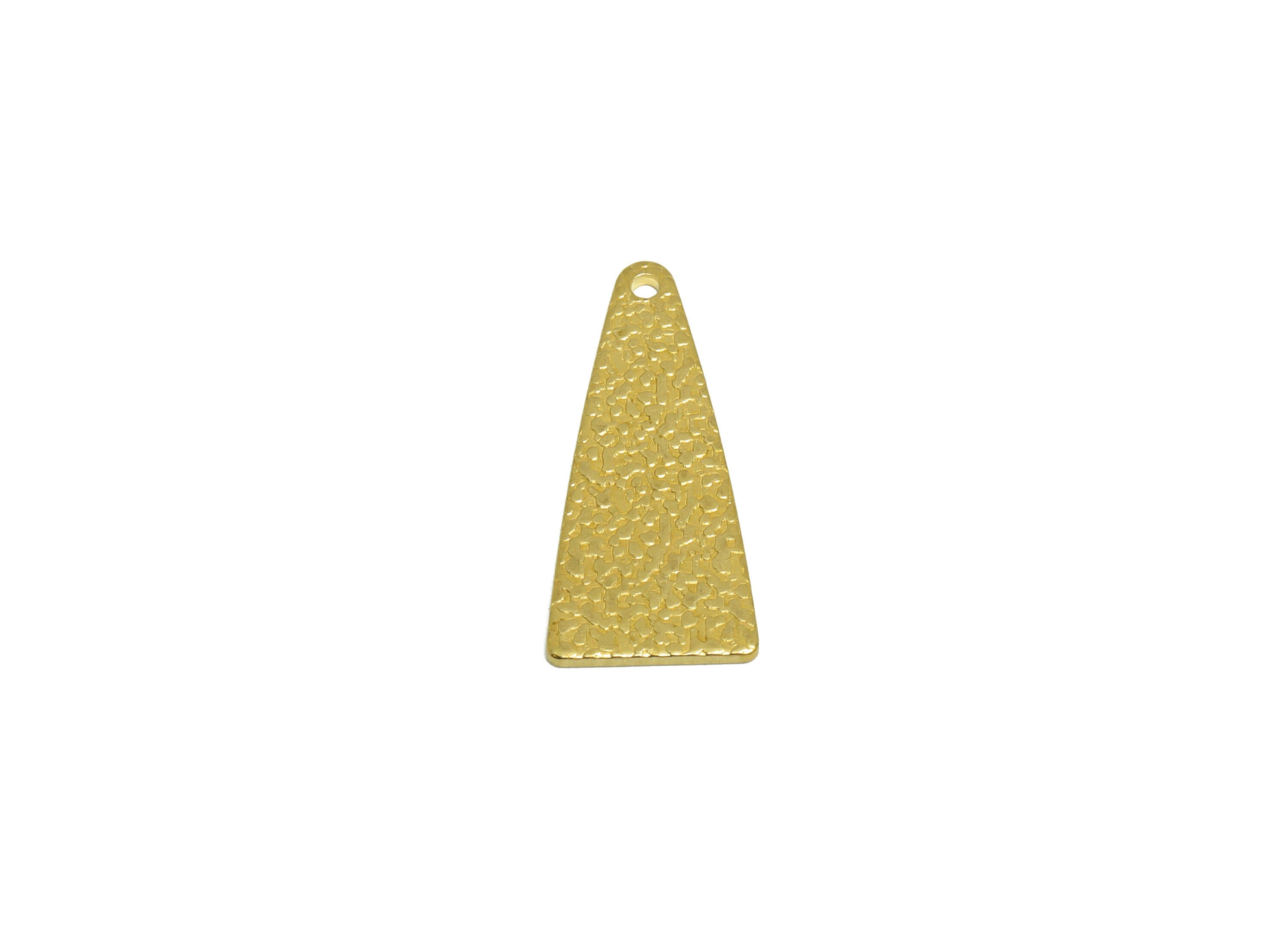 Brass Triangle Earring Charm - Raw Brass Textured Triangle Earring Charm - Geometry Earring Charm - Earring Finding - 25x11x1.02mm - PP10301 - DOMEDBAZAAR