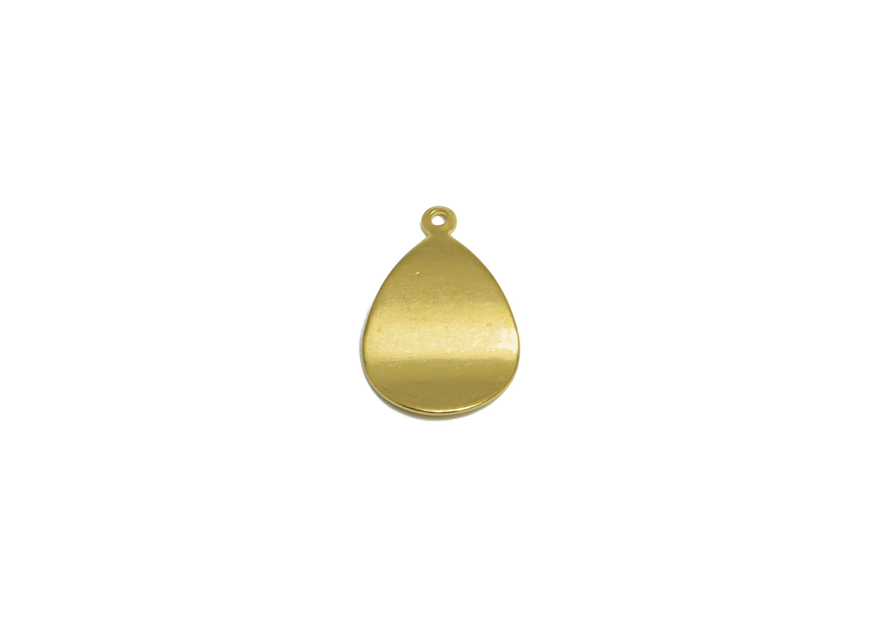 Brass Bent Drop Earring Charm - Raw Brass Teardrop Earring Charm - Brass Bent Teardrop Earring Charm - Earring Finding - 15x9x1mm - PP10289 - DOMEDBAZAAR