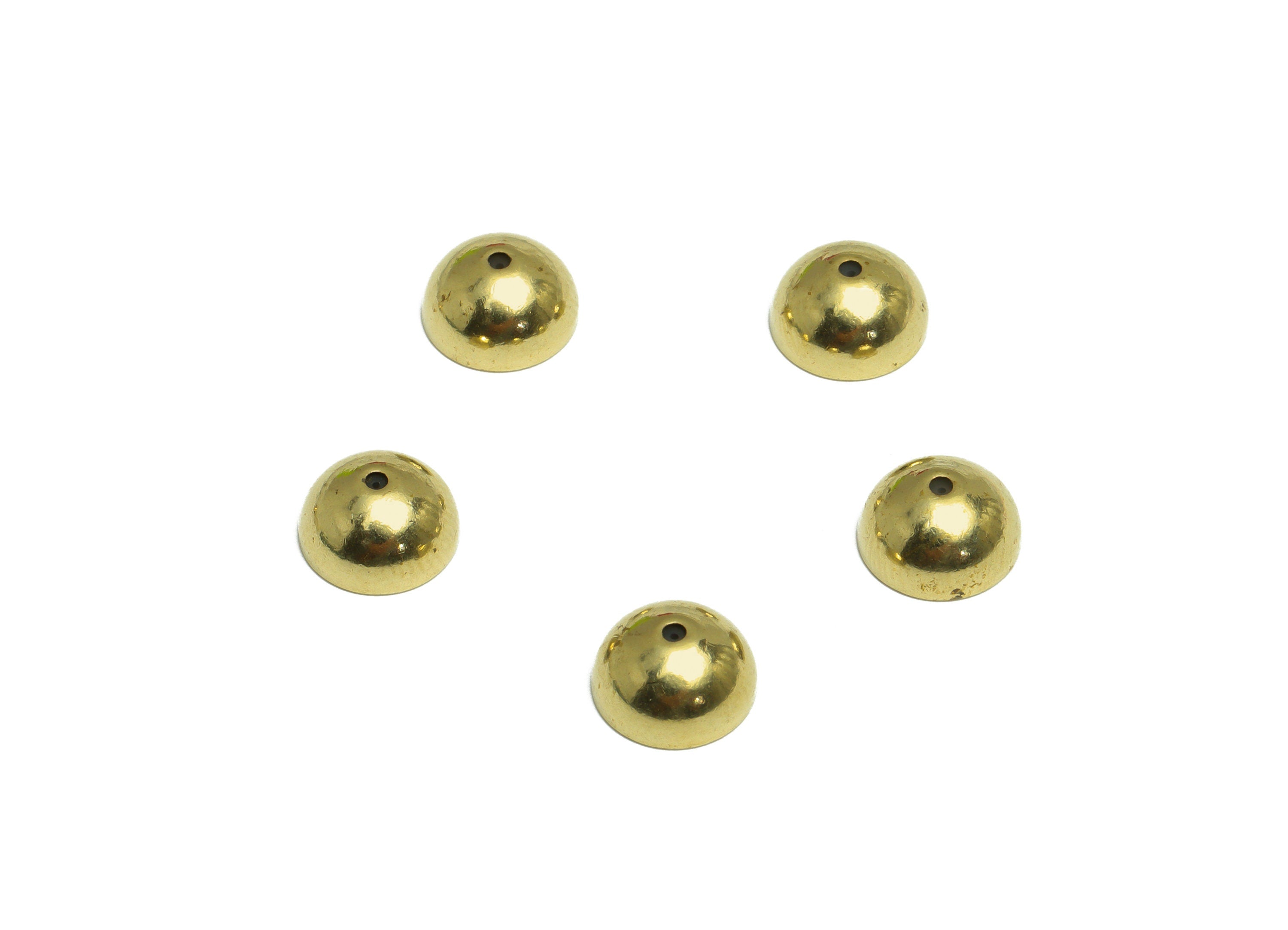 9mm Brass Semi Sphere Earring Back - Brass Stud Earring Back Stopper - Earring Post Nuts Stopper - Rubber Earring Back - 9x9x4.7mm - PP10123 - DOMEDBAZAAR