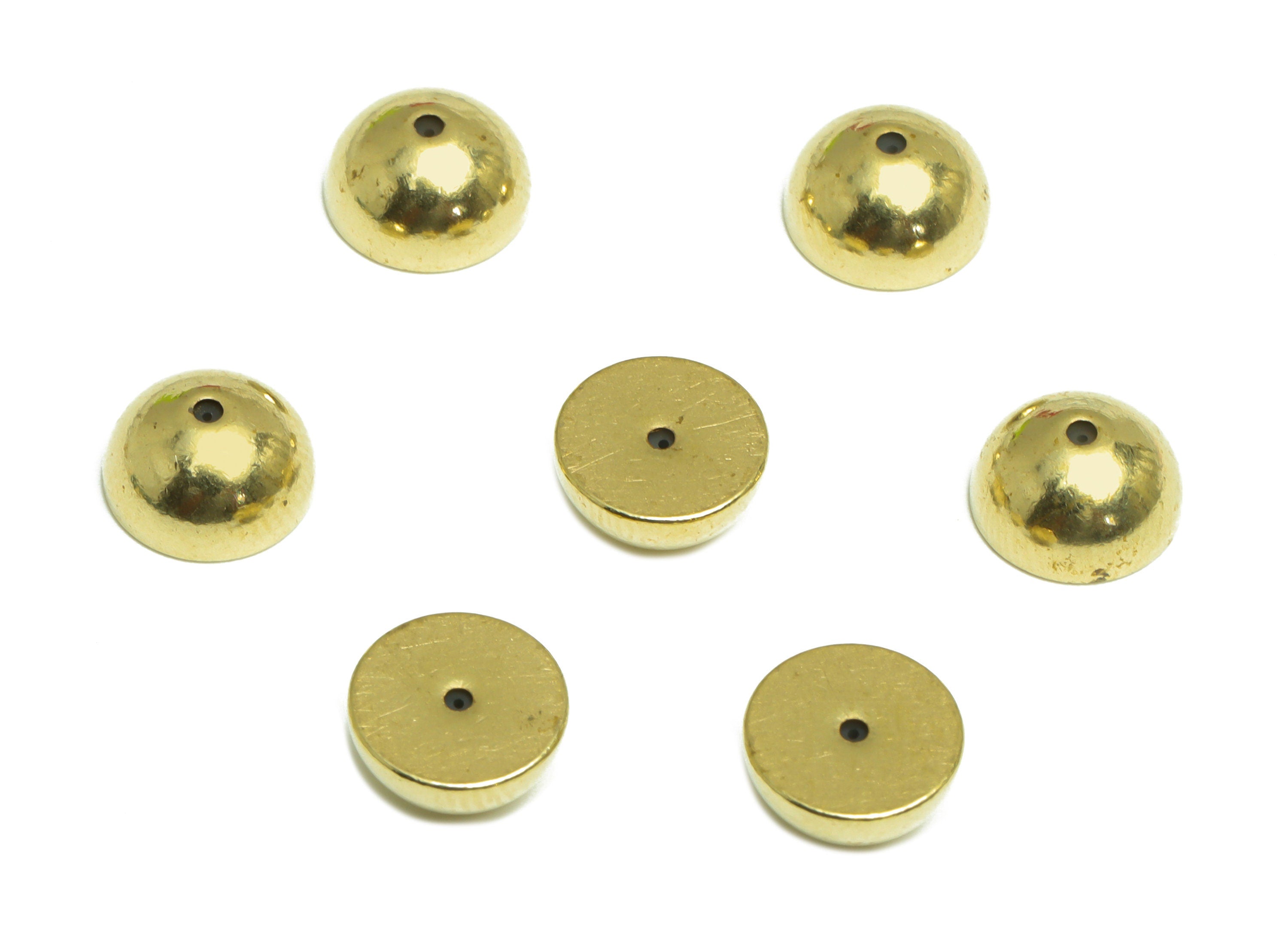 9mm Brass Semi Sphere Earring Back - Brass Stud Earring Back Stopper - Earring Post Nuts Stopper - Rubber Earring Back - 9x9x4.7mm - PP10123 - DOMEDBAZAAR