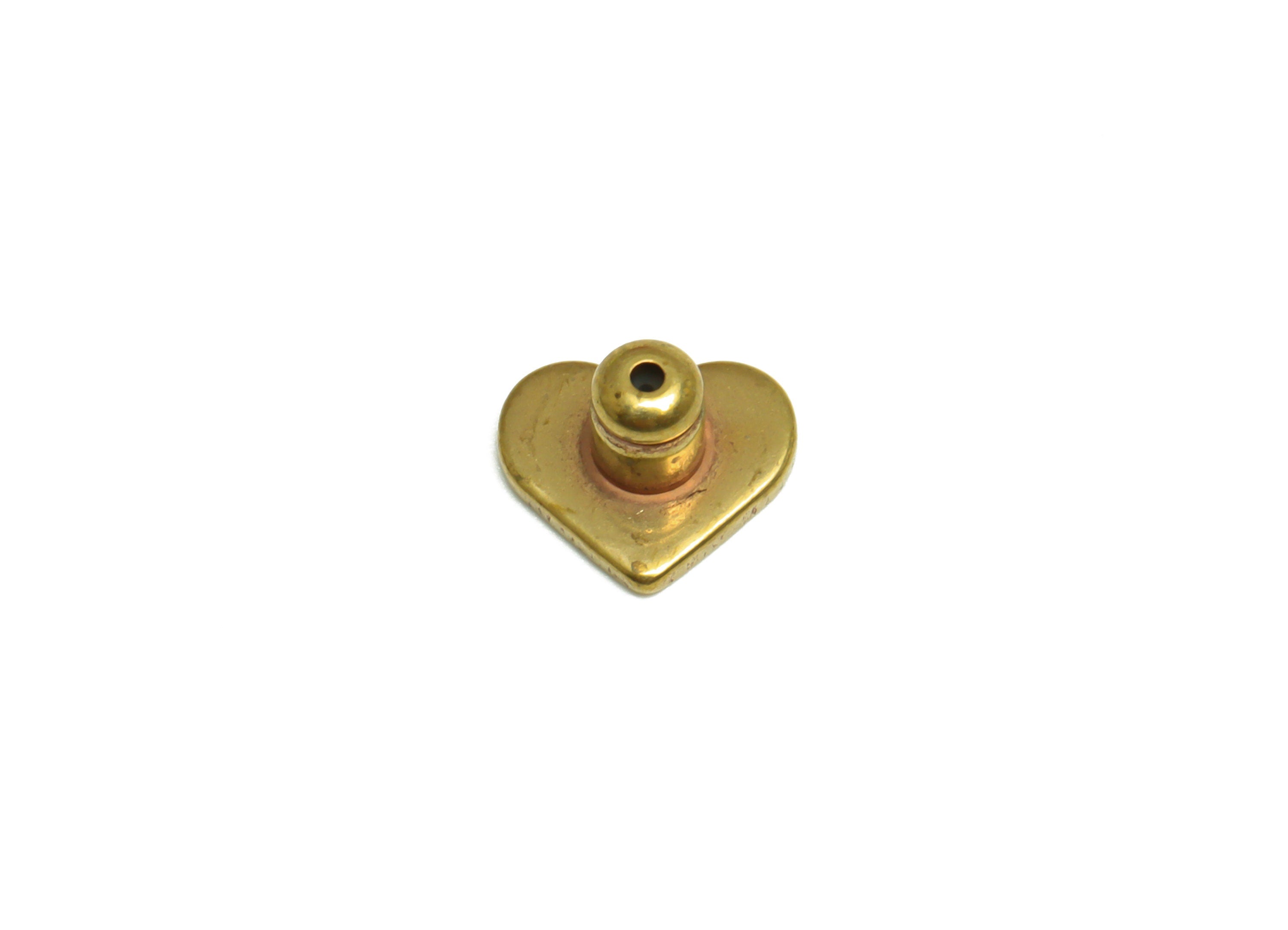 Brass Heart Earring Back - Brass Stud Earring Back Stopper - Earring Post Nuts Stopper - Rubber Earring Back - Post Back - 8x7x5mm - PP10119 - DOMEDBAZAAR