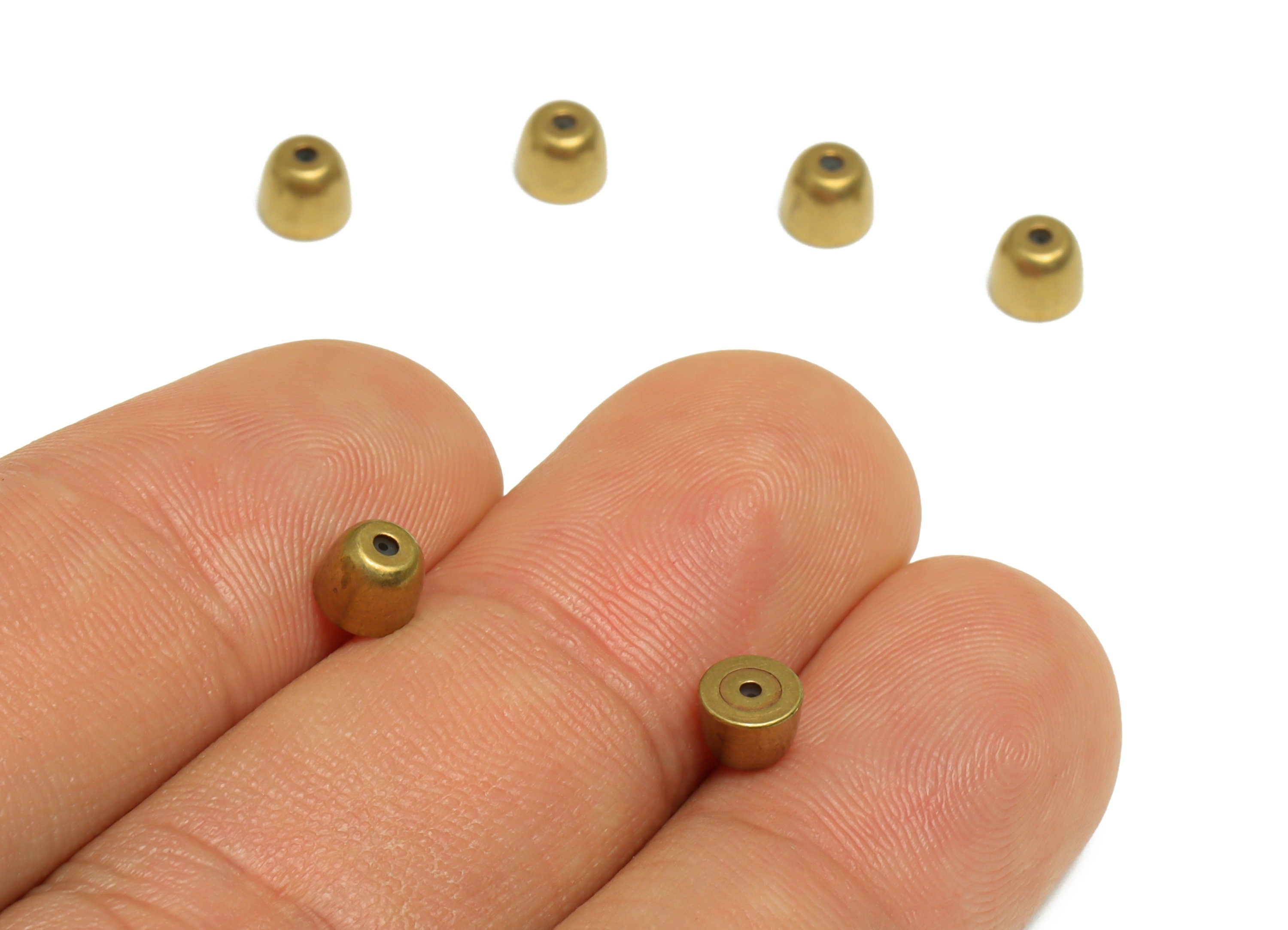 Brass Domed Cone Earring Back - Brass Stud Earring Back Stopper - Earring Post Nuts Stopper - Rubber Earring Back - 4x5x4mm - PP10130 - DOMEDBAZAAR