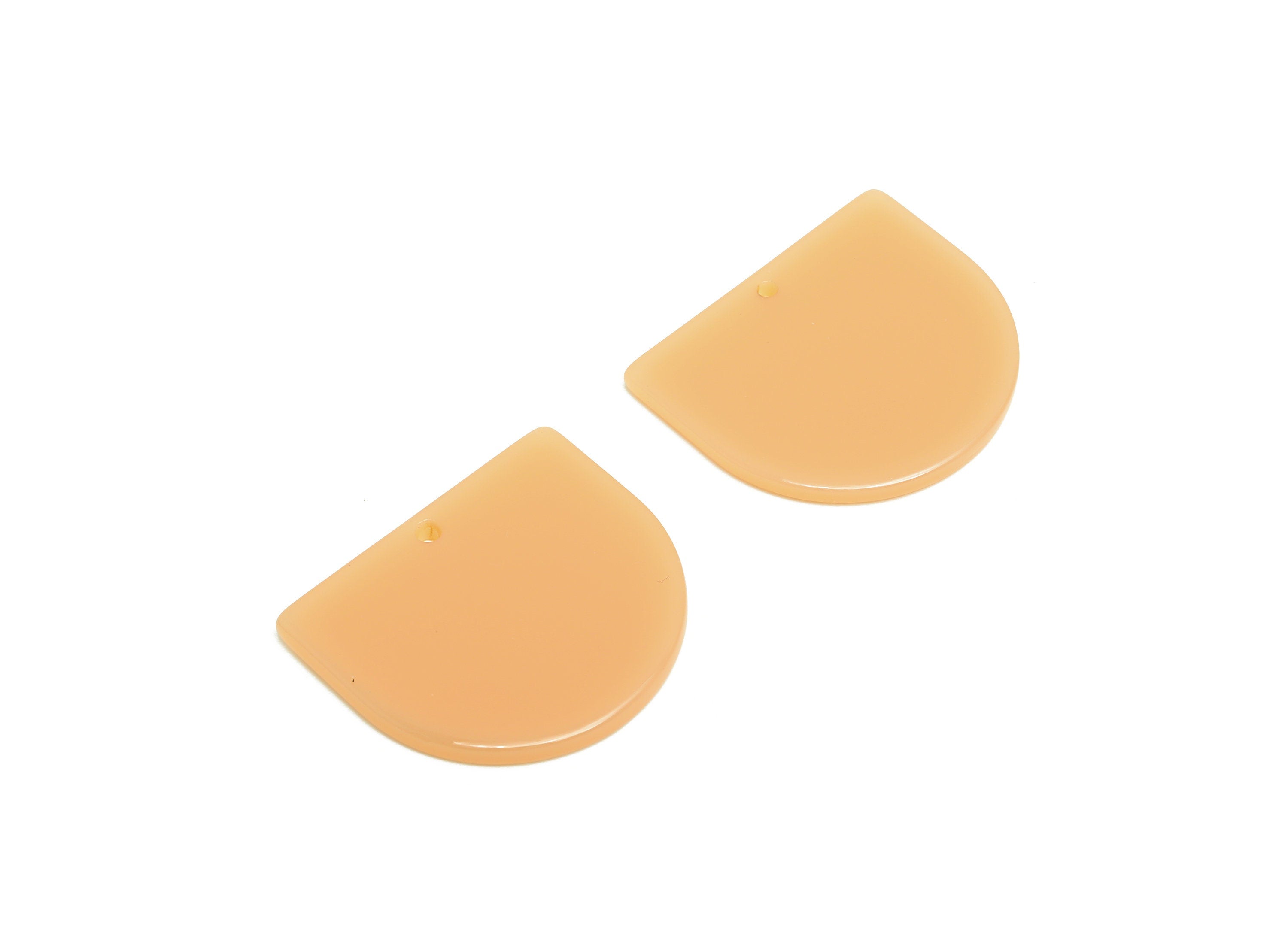 Acrylic D Earring Charms - Acrylic Cinnamon Pink Domed Pendant - Domed Charm - Color Code: A1027 - 33.48x29x2mm - AC1094-A1027 - DOMEDBAZAAR