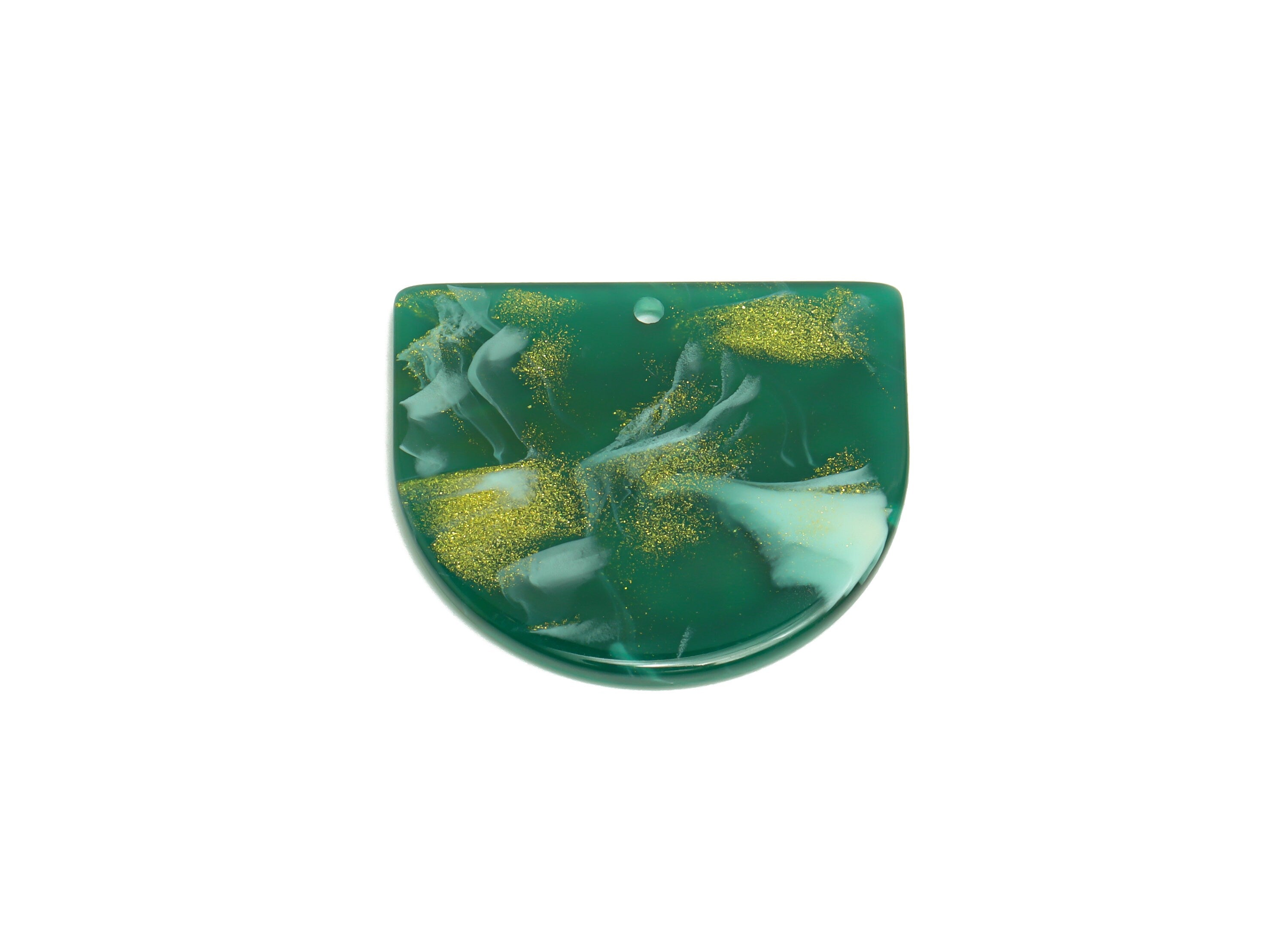 Acrylic D Earring Charms - Acrylic Rainbow Pendant - Acrylic Domed Earring Charm - Color Code: A1024 - 33x29x2mm - AC1094-A1024 - DOMEDBAZAAR