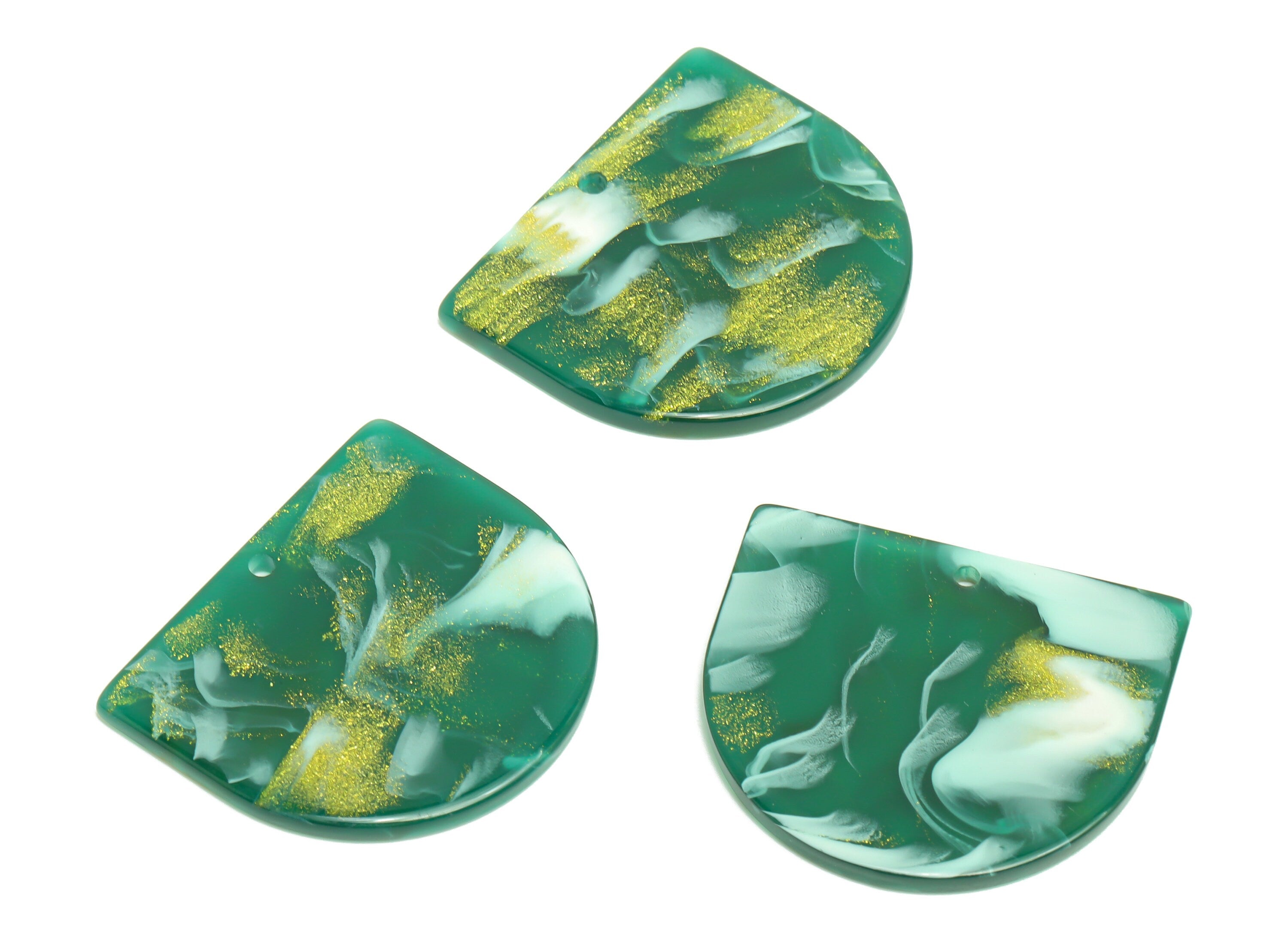 Acrylic D Earring Charms - Acrylic Rainbow Pendant - Acrylic Domed Earring Charm - Color Code: A1024 - 33x29x2mm - AC1094-A1024 - DOMEDBAZAAR