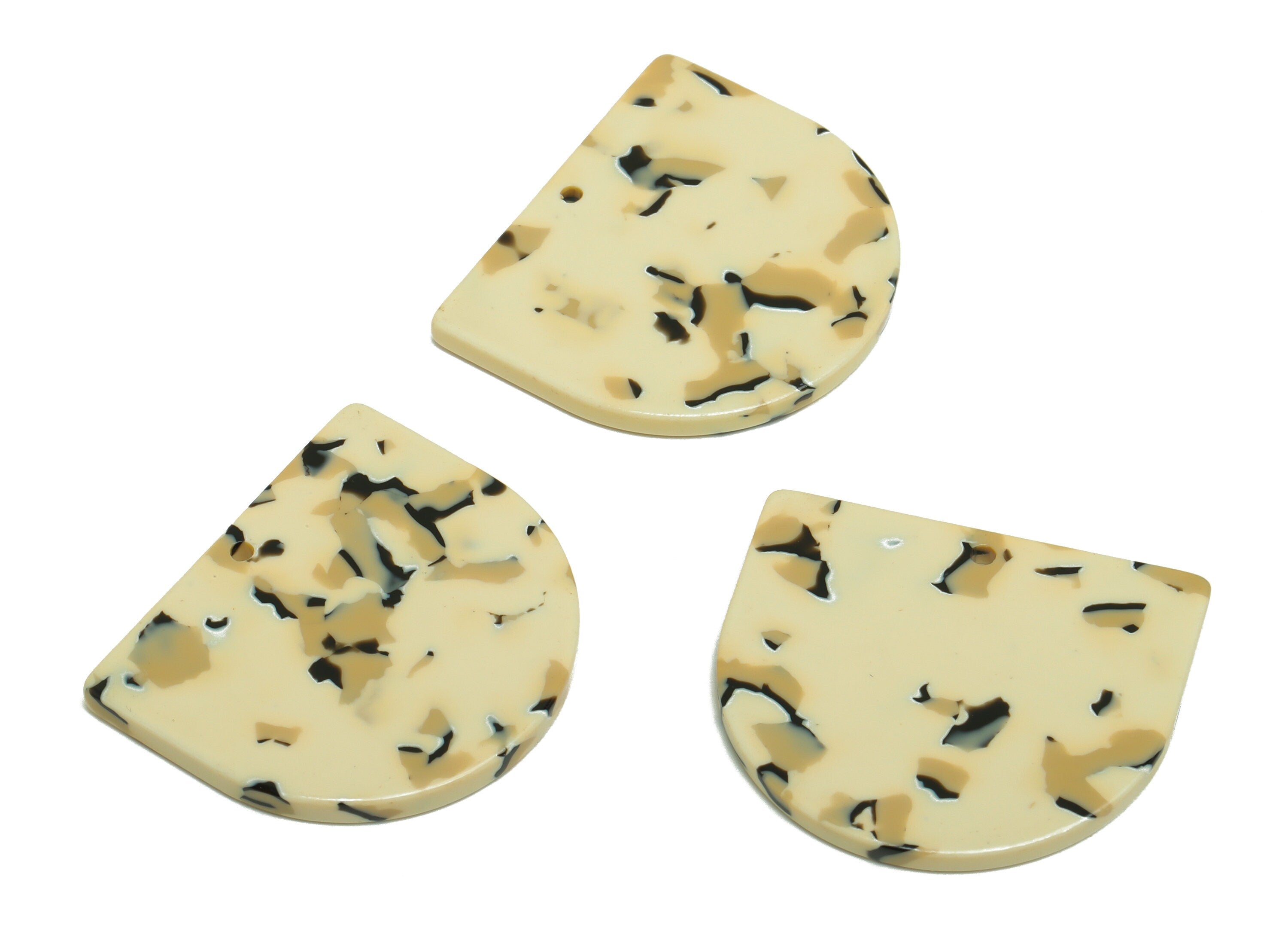 Acetic Acid D Charms - Acetic Domed Earring Charm - Acetic Domed White Pendant - Color Code: A1022 - 33.45x29.09x2.5mm - AC1094-A1022 - DOMEDBAZAAR