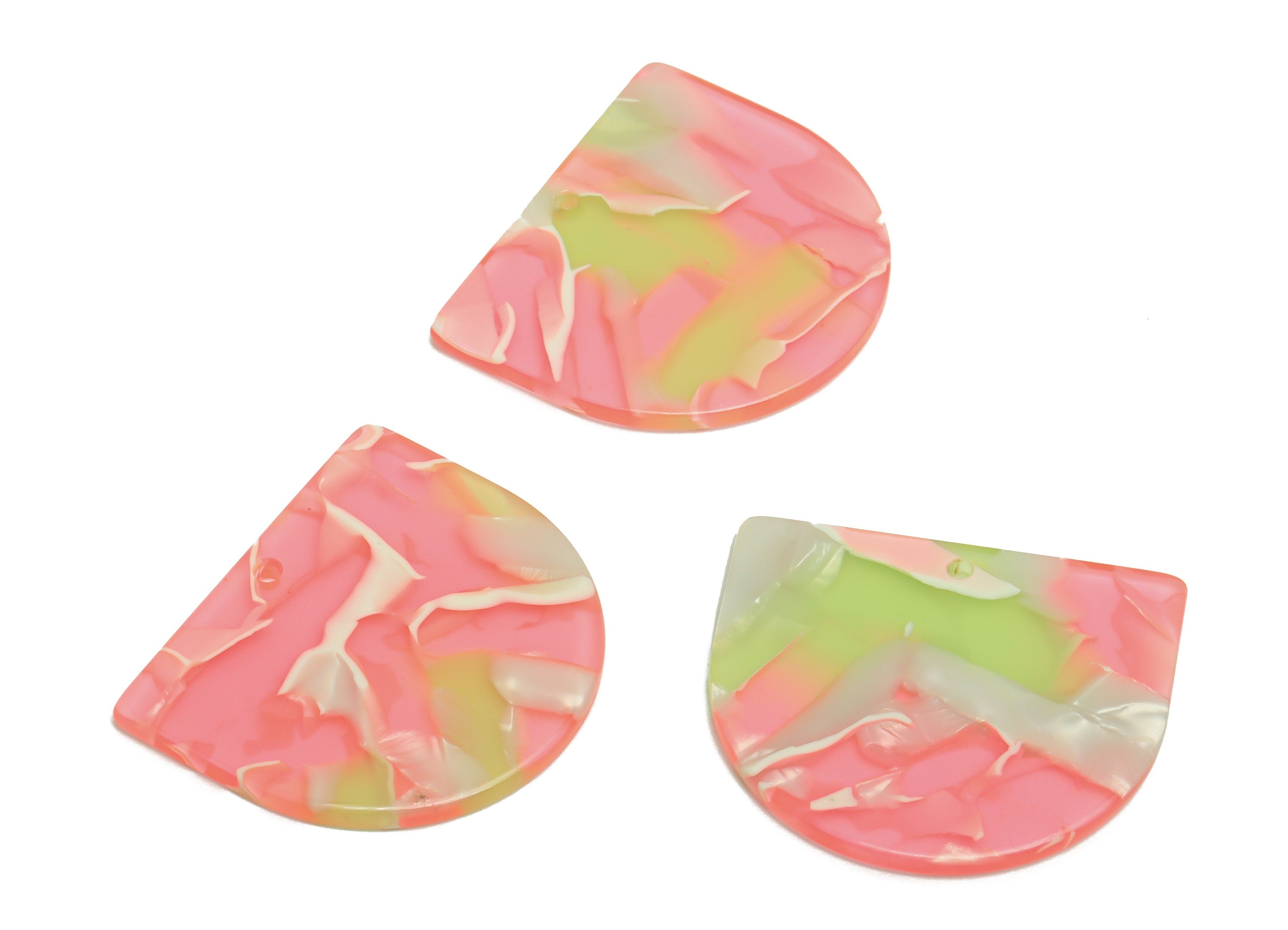 Acetic Acid D Charms - Acetic Domed Earring Charm - Acetic Domed Pink Pendant - Color Code: A1022 - 33.45x29.09x2.5mm - AC1094-A1021 - DOMEDBAZAAR