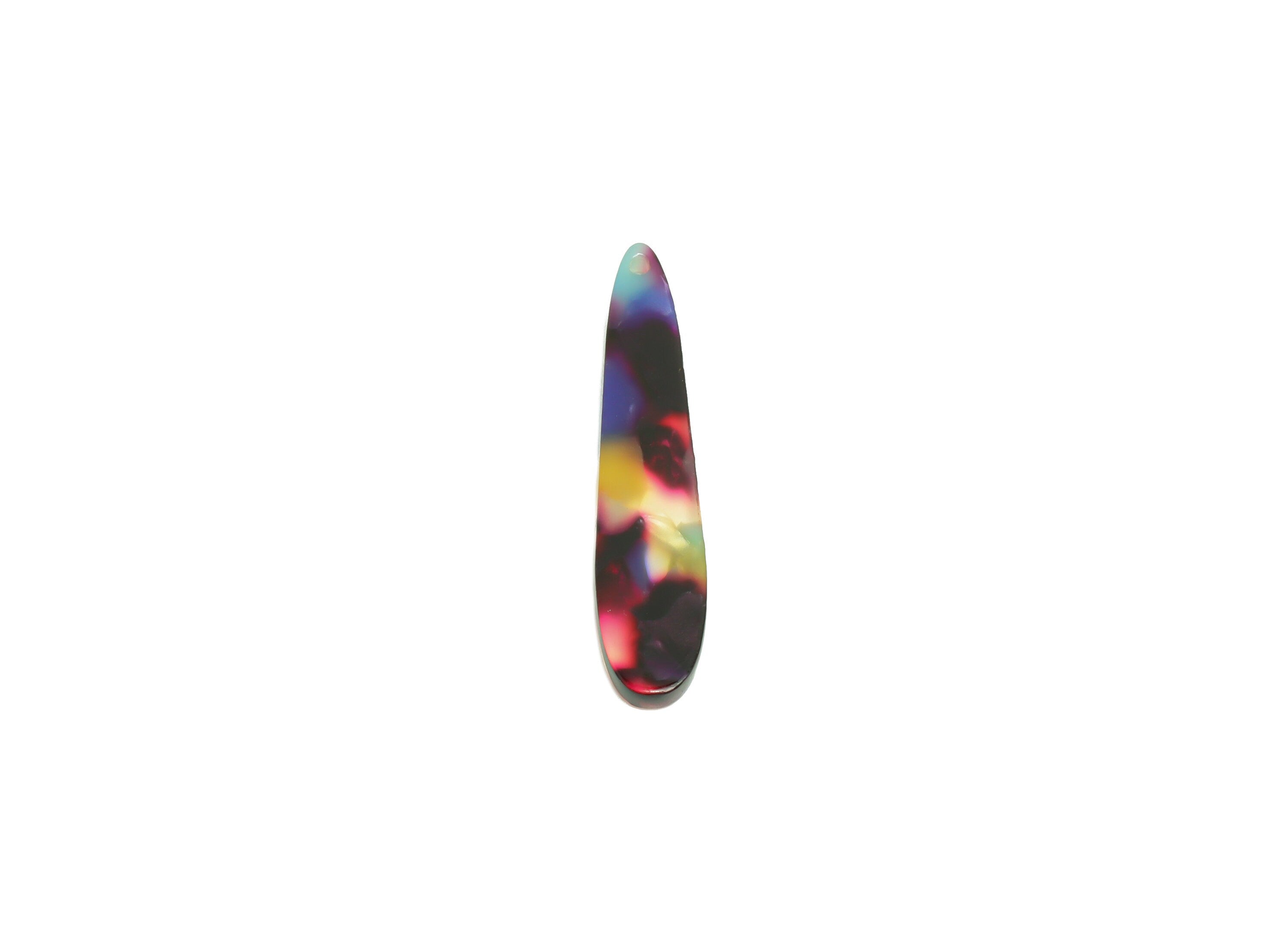 Acrylic Stick Charms - Acrylic Bar Earring and Pendant - Acrylic Rainbow Teardrop Charm - Color Code: A23 - 33x7x2mm - AC1644-A23 - DOMEDBAZAAR