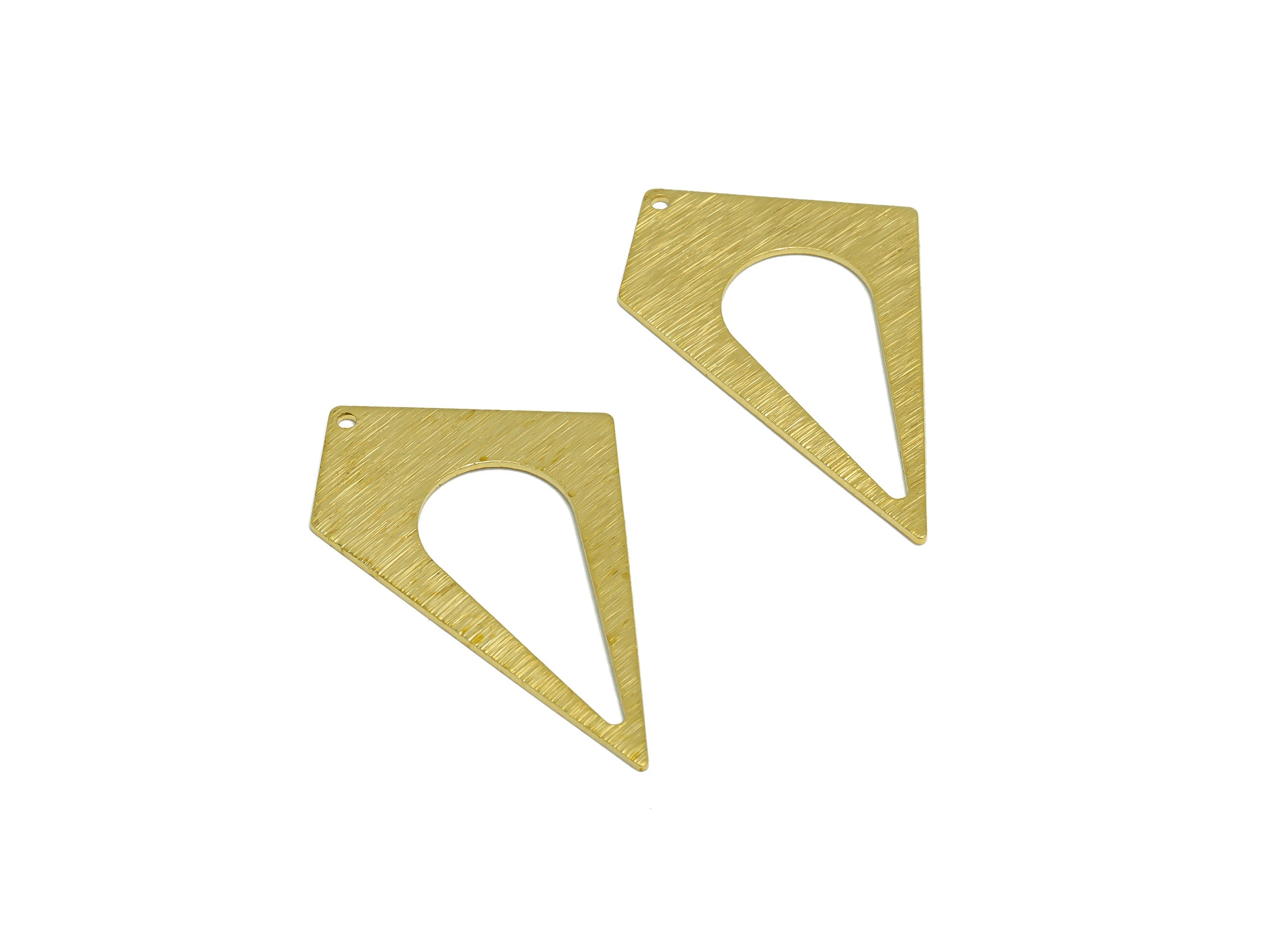 Textured Drop Earring Charm - Raw Brass Drop Earring Charm - Brass Textured Teardrop Pendant - Irregular Charm - 41.4x25x0.9mm - PP10323 - DOMEDBAZAAR