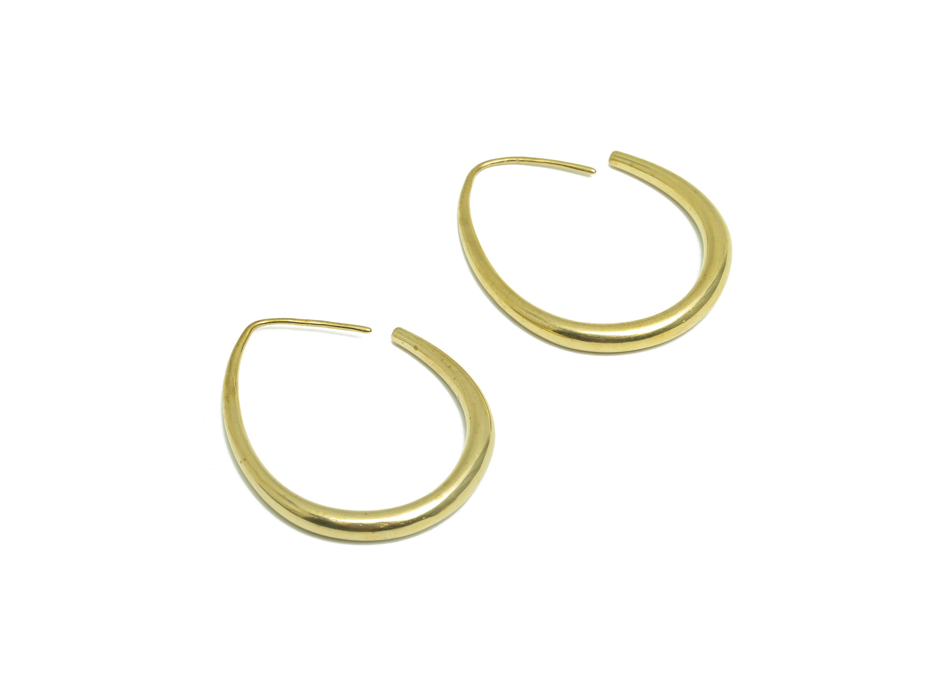 Brass Wire Teardrop Earring Hook - Raw Brass Drop Hoop Earrings - Raw Brass Hoops Earring - Raw Brass Earring - 34.5x28x3.4mm - PP7643B - DOMEDBAZAAR