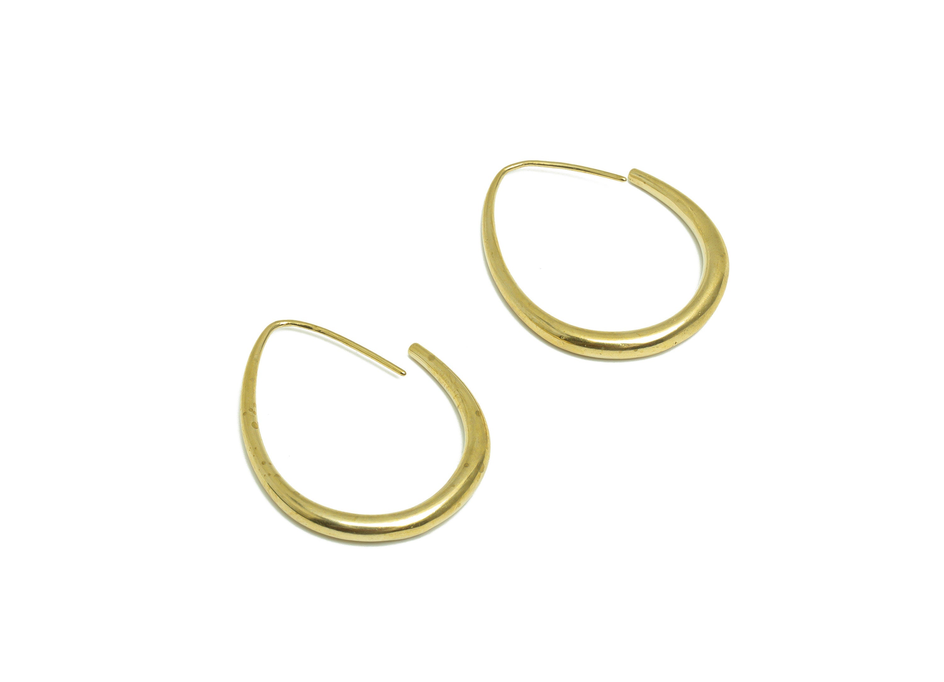 Brass Wire Teardrop Earring Hook - Raw Brass Drop Hoop Earrings - Raw Brass Hoops Earring - Raw Brass Earring - 34.8x27.8x3.5mm - PP10332 - DOMEDBAZAAR