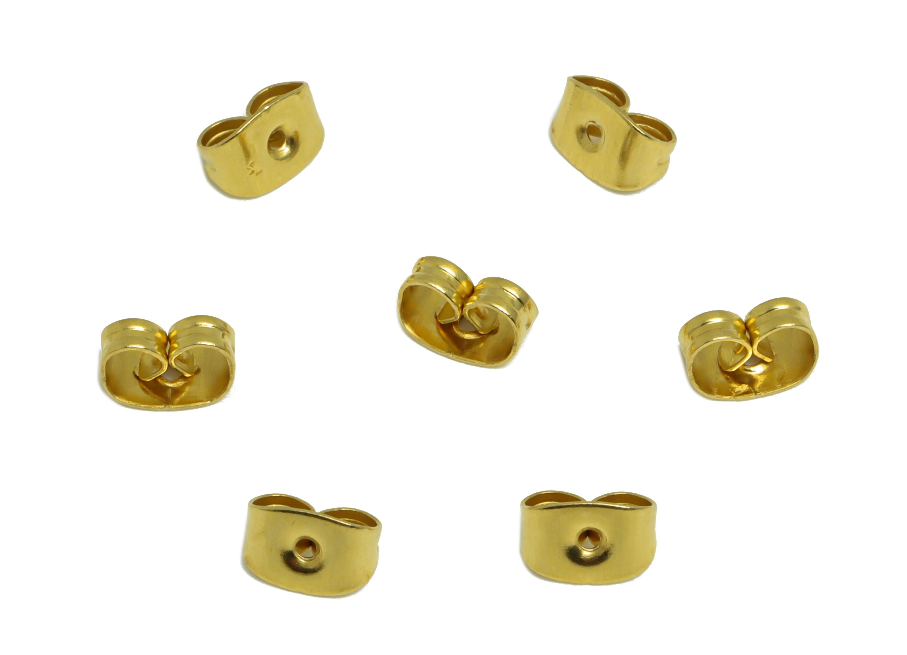 Brass Earring Backs - Raw Brass Earring Backs - Earring Stud Back Stoppers - Post Nuts - Ear Wire Backs - 6.6x3.75x3.5mm - PP10320 - DOMEDBAZAAR