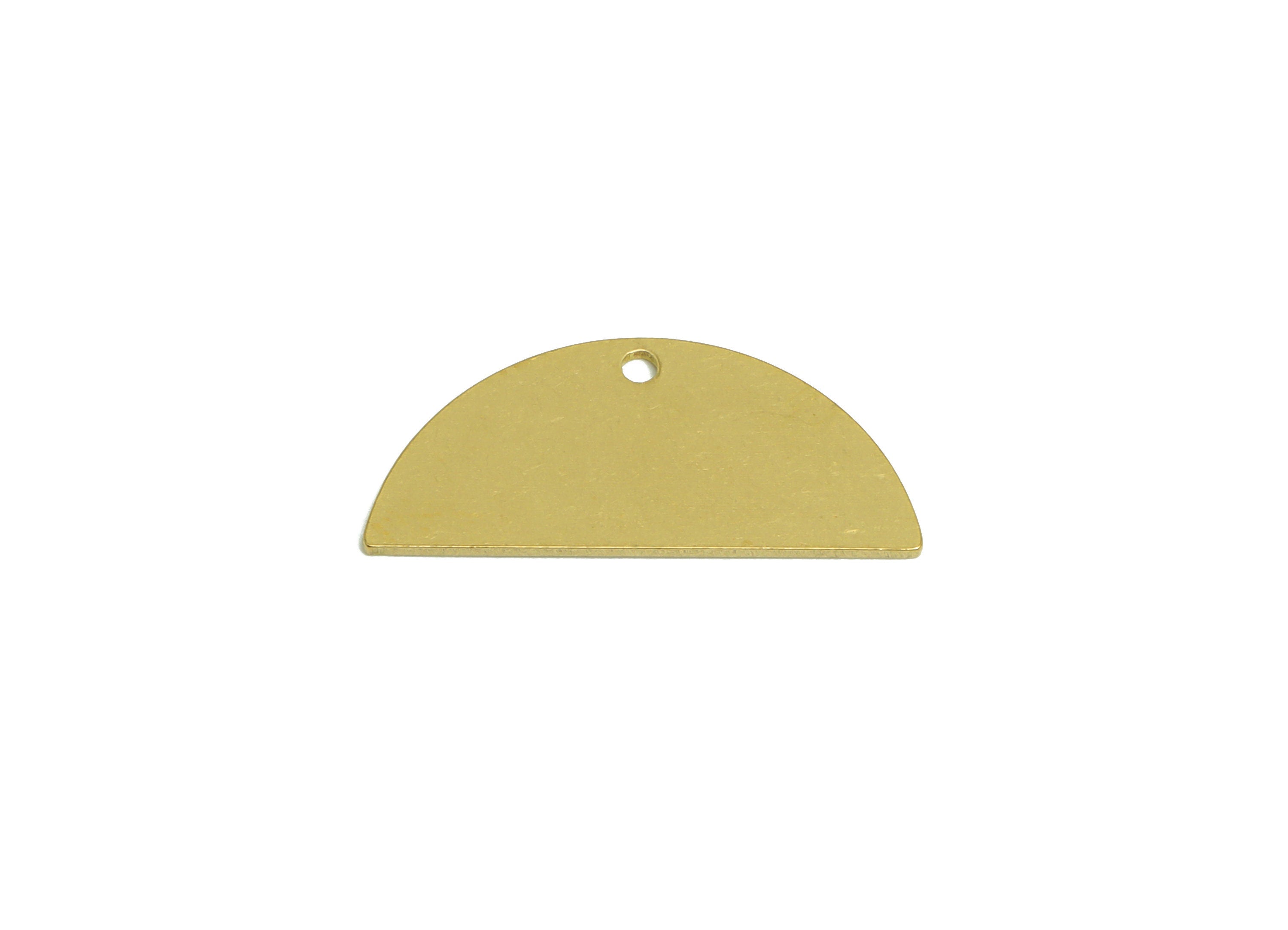 Brass Half Moon Earring Charms - Raw Brass Semi Circle Pendant - Earring Findings - Jewelry Making - 15x24x1mm - PP10311 - DOMEDBAZAAR