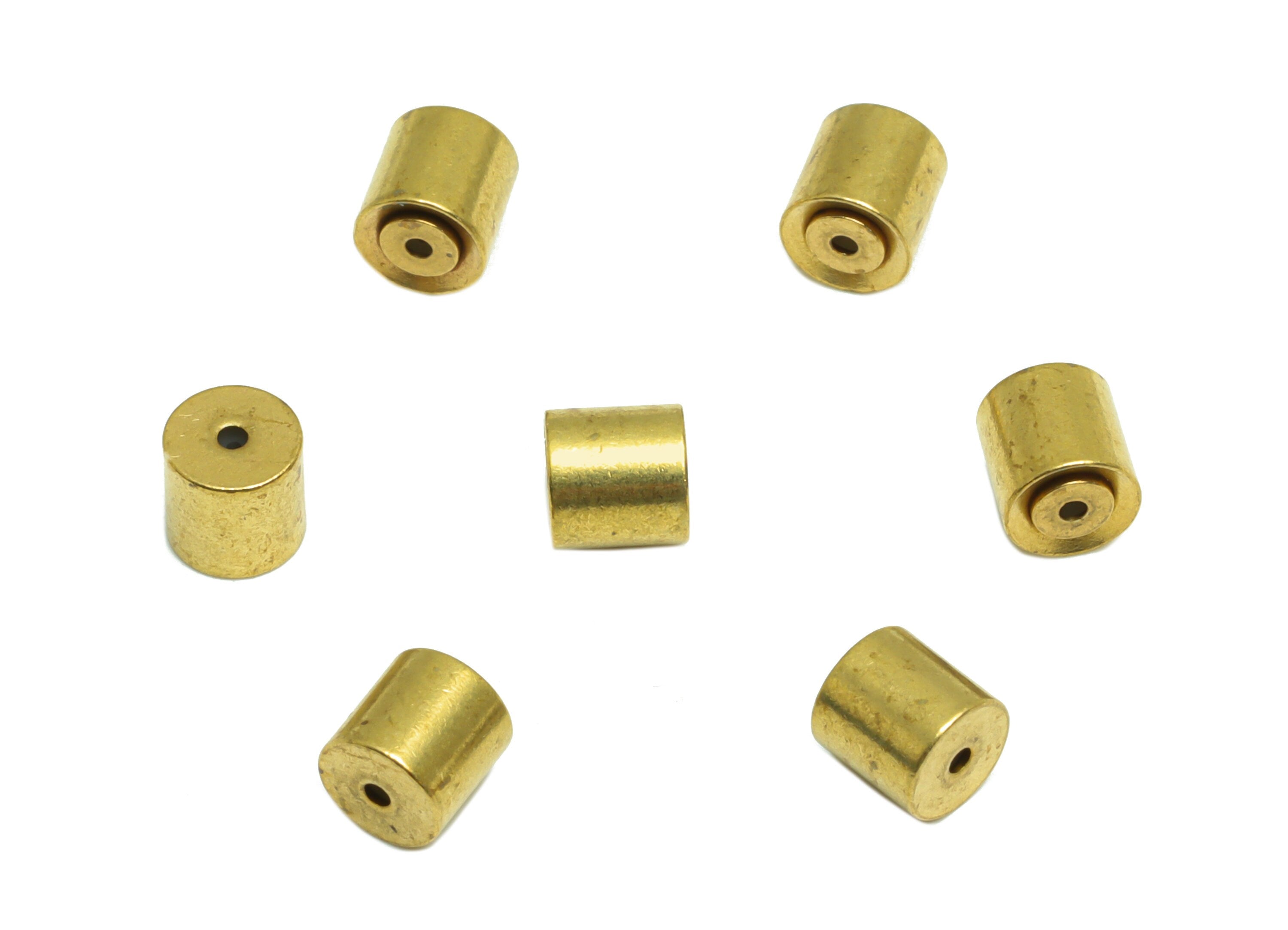 Brass Bead Earring Backs - Raw Brass Bead Cylinder Stopper - Ear Nuts - Ear Wire Backs - Jewelry Making Supplies - 4.9x4.85x4.9mm - PP7348B - DOMEDBAZAAR