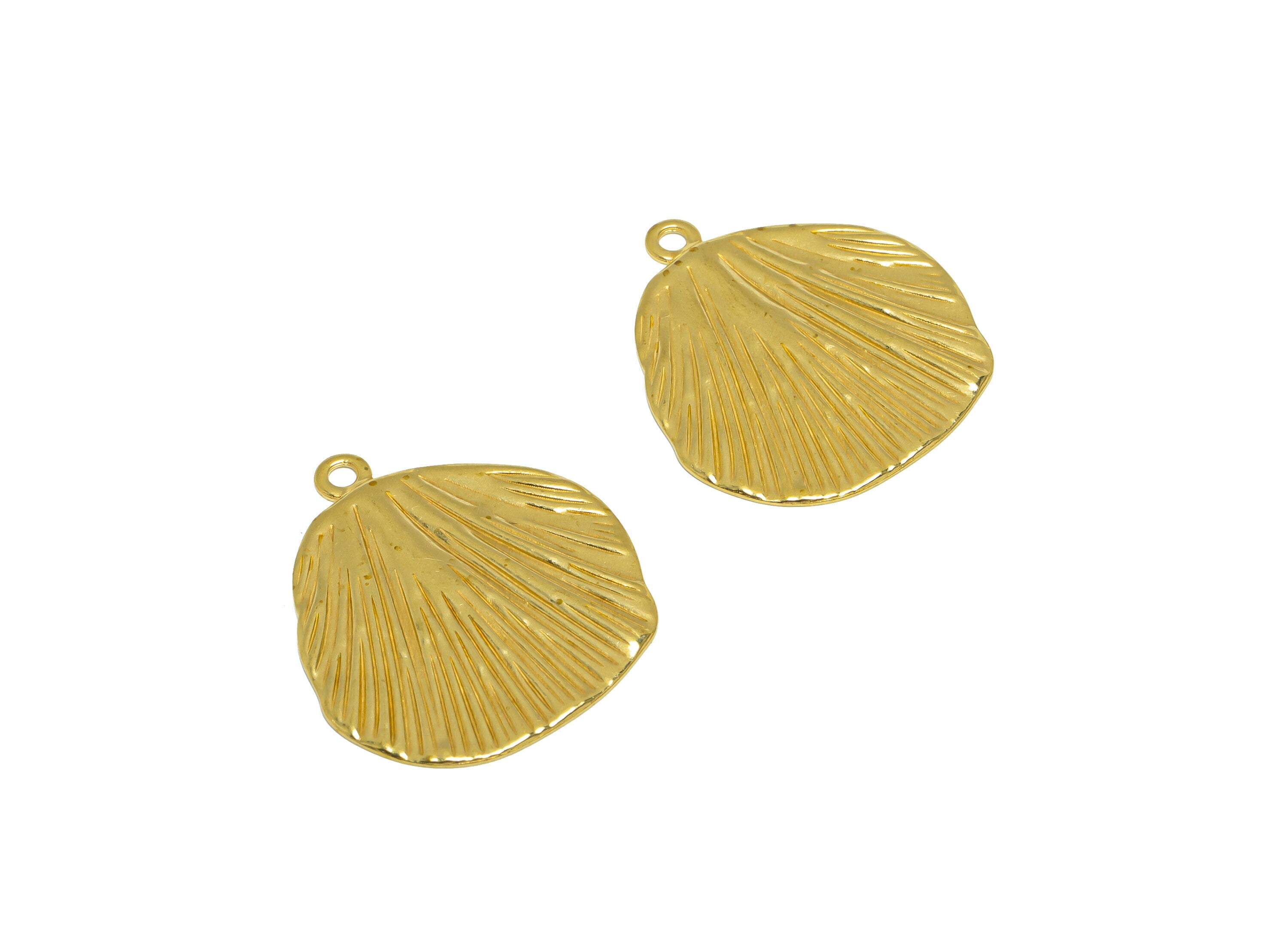 Textured Round Earring Charm - Raw Brass Geometry Earring Charm - Brass Textured Circle Pendant - Earring Finding - 32x27x0.9mm - PP10268 - DOMEDBAZAAR