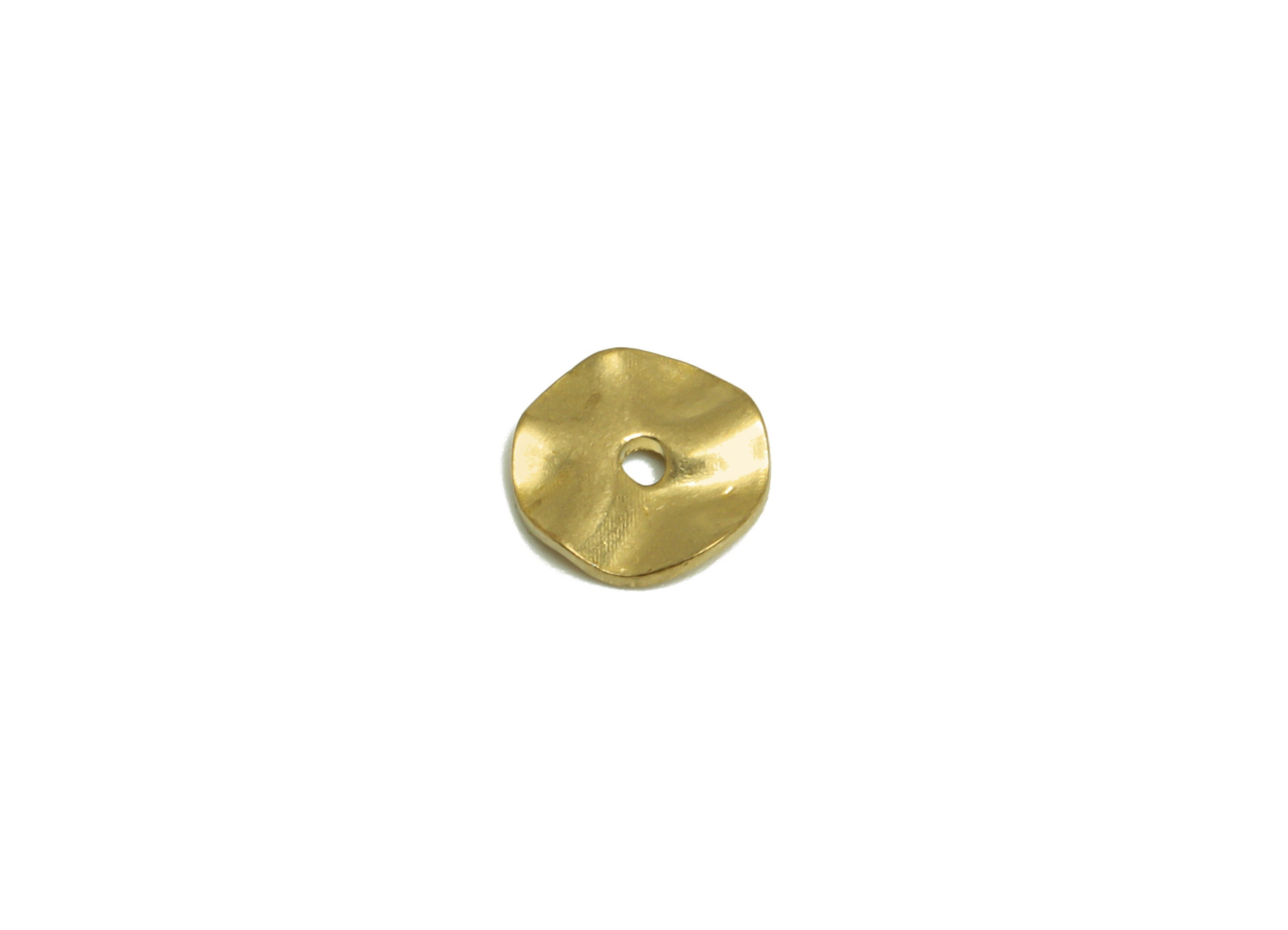 Brass Round Earring Charm - Raw Brass Wavy Circle Earring Charm - Brass Geometry Earring Charm - Earring Finding - 8x8x1.35mm - PP10260 - DOMEDBAZAAR