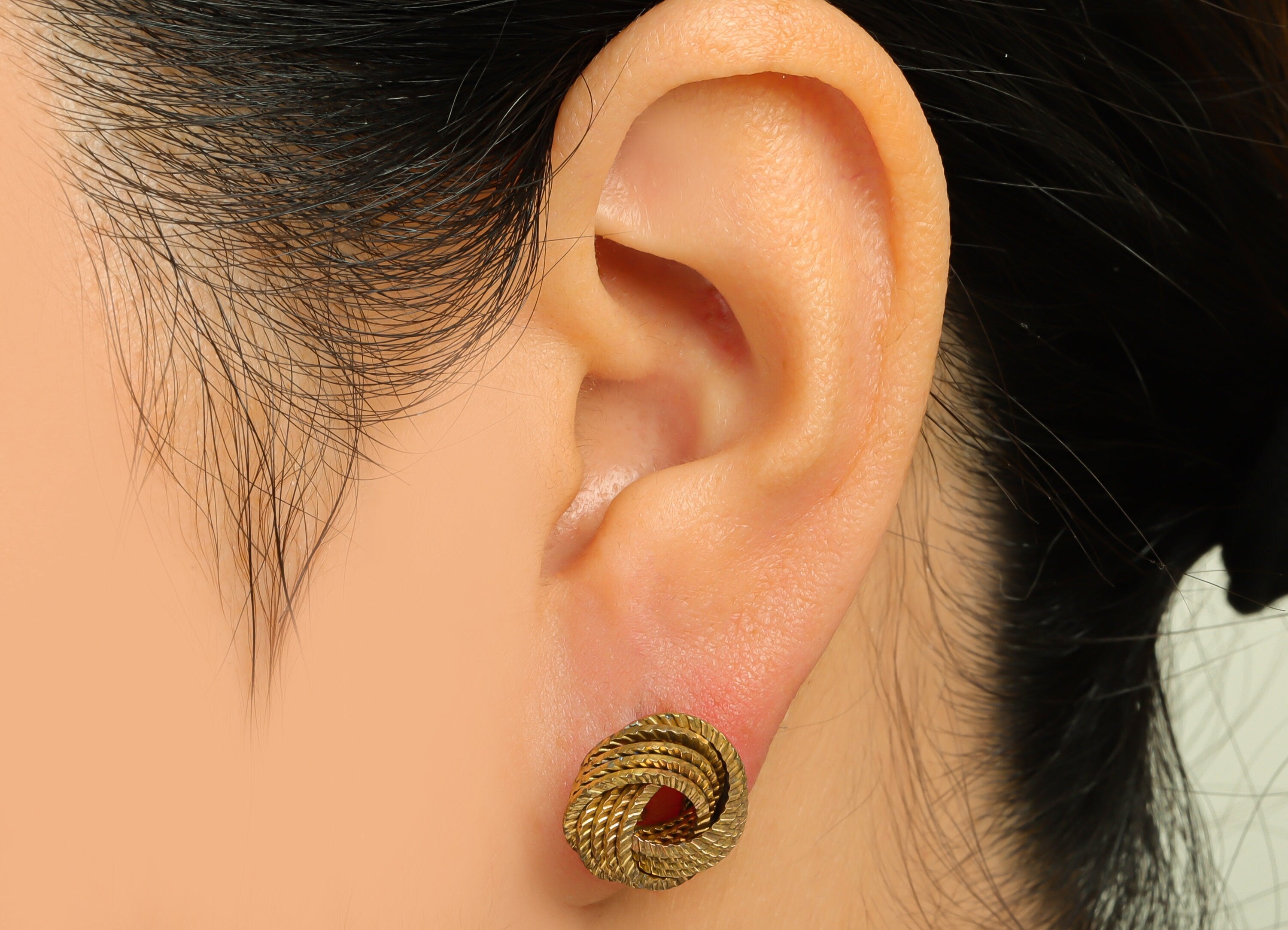 Brass Interwoven Earring Stud - Raw Brass Textured Ring Earring Post - Cross Rings Bead Earring Post - Interwoven Stud - 16x12x4mm- PP10058 - DOMEDBAZAAR