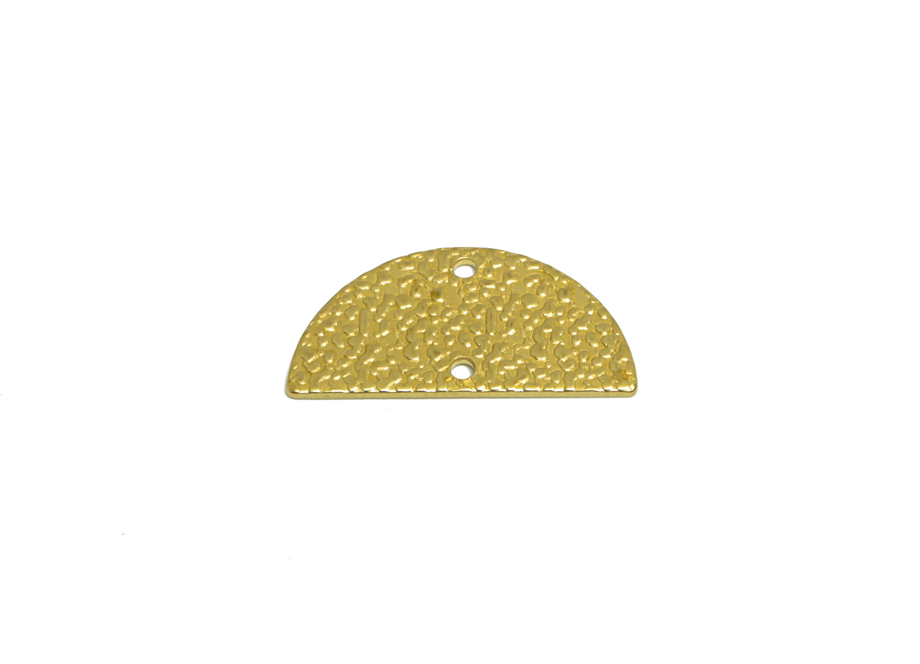 Brass Half Moon Earring Connector - Raw Brass Semi Circle Earring Charm - Textured Earring Charm - Earring Finding - 21x11x0.84mm - PP10198 - DOMEDBAZAAR