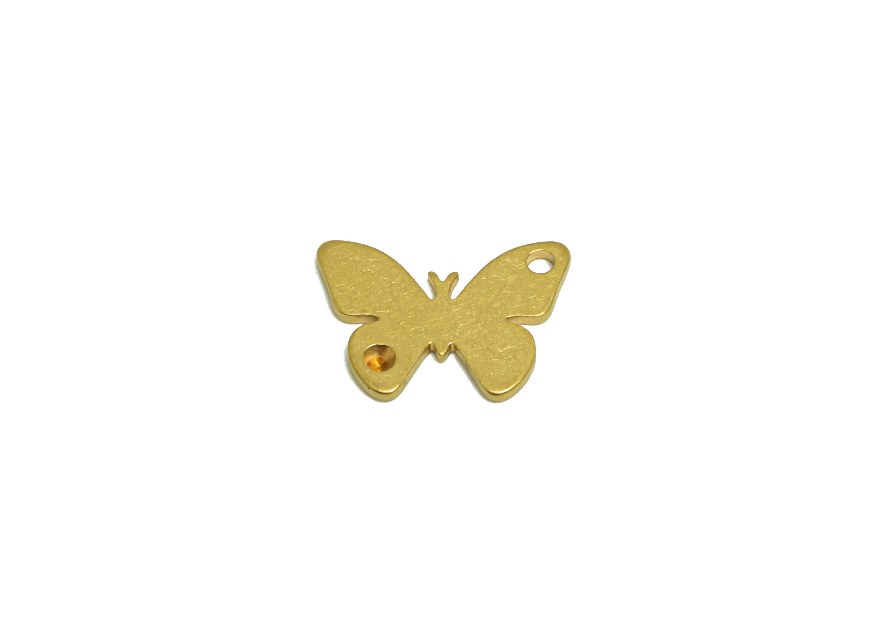 Brass Butterfly Earring Charm - Raw Brass Butterfly Earring Charms - Brass Inset Charm For Diamond - Earring Finding - 12x8x0.8mm - PP10267 - DOMEDBAZAAR