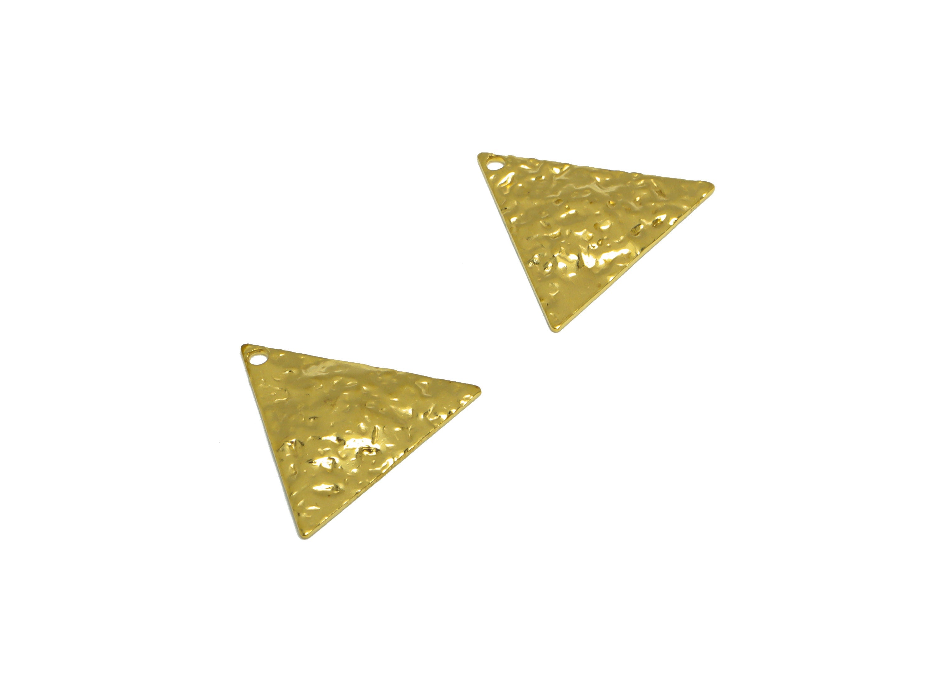 Brass Triangle Earring Charm - Raw Brass Hammered Triangle Earring Charm - Geometry Earring Charm - Earring Finding - 17x14.8x1mm - PP10278 - DOMEDBAZAAR