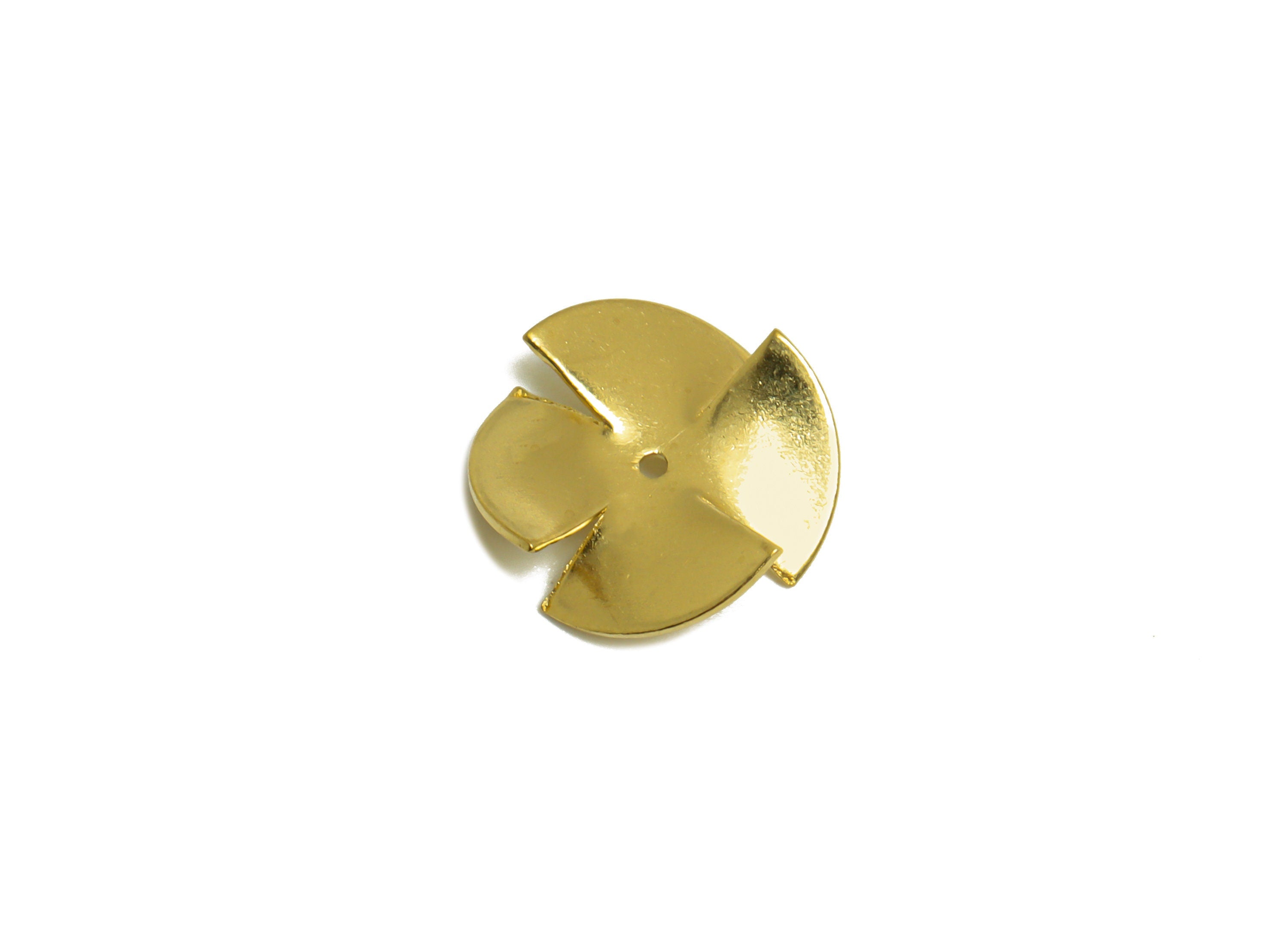 Brass Flower Earring Charm - Raw Brass Windmill Earring Charm - Brass Geometry Earring Charm - Earring Finding - 13.6x13.6x2mm - PP10298 - DOMEDBAZAAR