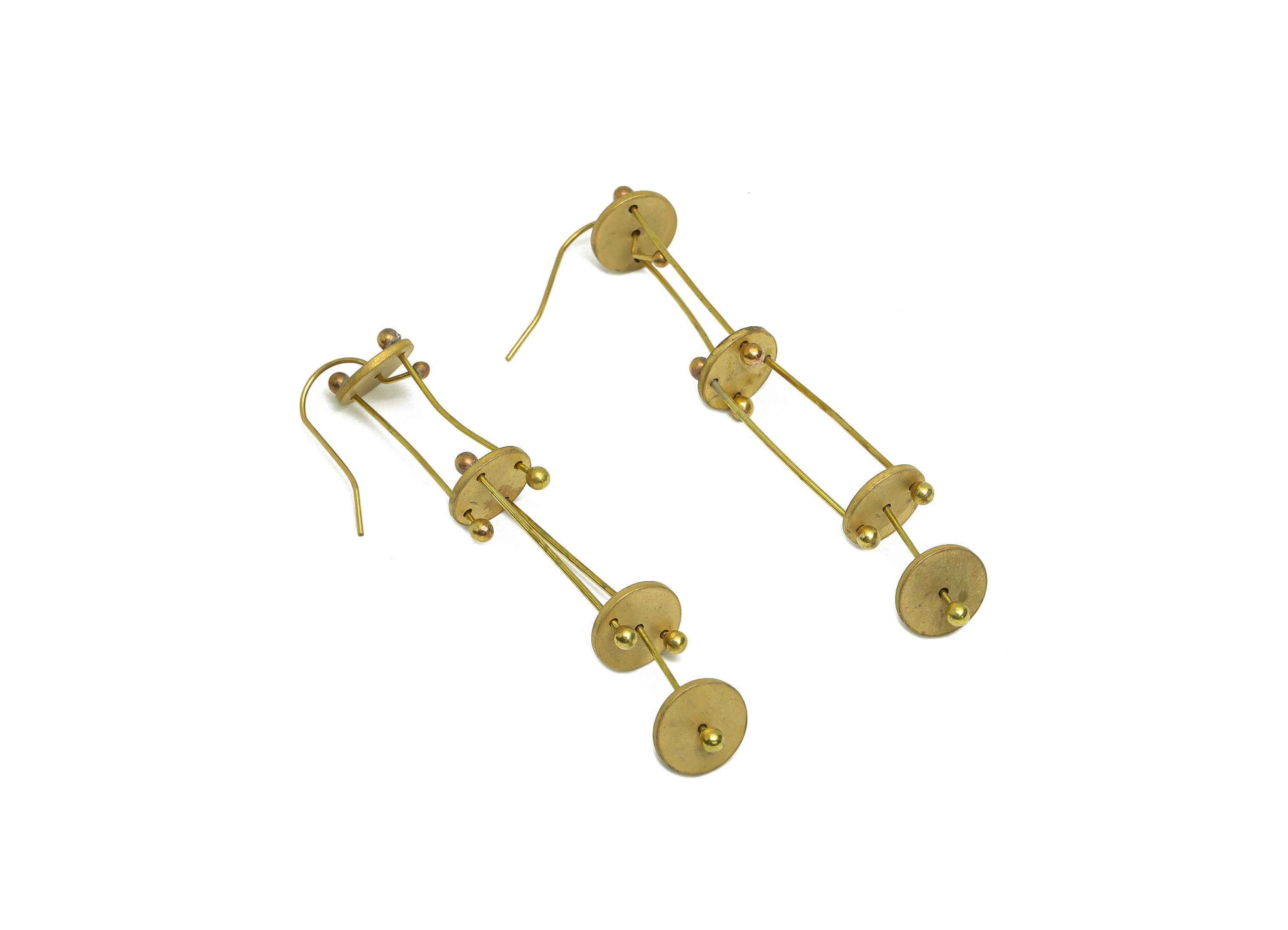 Brass Interlock Ear Wire - Brass Dangle Rond Earring Hook - Brass Wire Earring Hook - Brass Dangle Hook Earring - 67x10x1mm - PP10400 - DOMEDBAZAAR