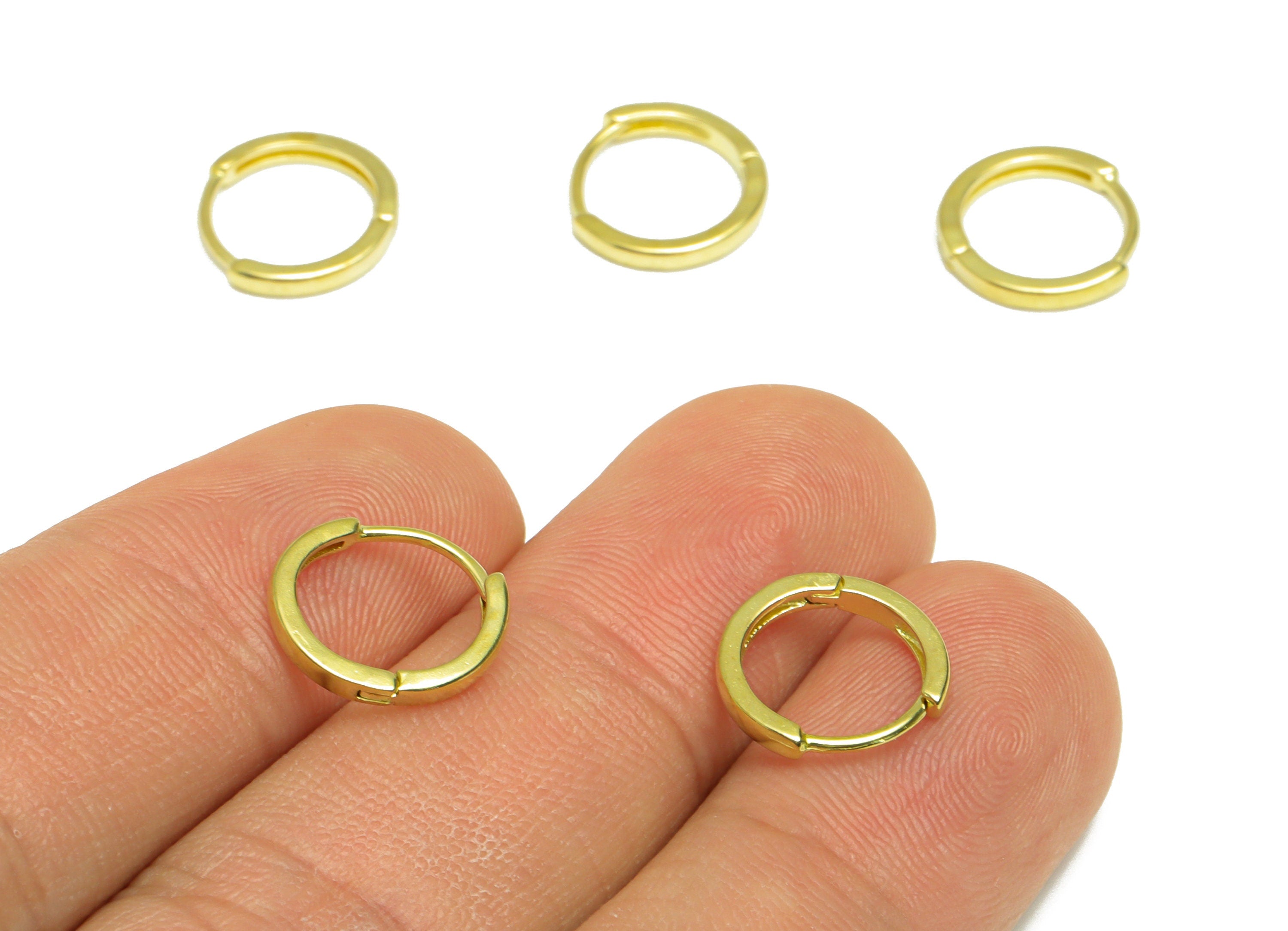 Brass Round Huggie Hoop Earring - Raw Brass Circle Hoop Earring - Brass Minimalist Huggie Hoop Clasp Earring - 12x11.4x1.74mm - PP10021 - DOMEDBAZAAR
