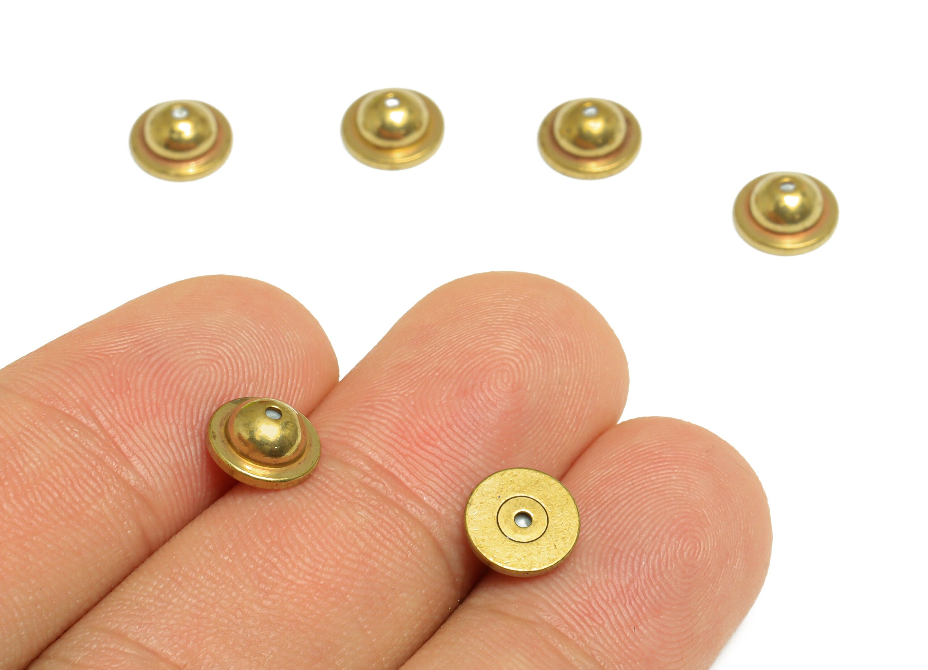 Brass Umbrella Earring Back - Brass Stud Earring Back Stopper - Earring Post Nuts Stopper - Rubber Earring Back - 8x8x3.6mm - PP10124 - DOMEDBAZAAR