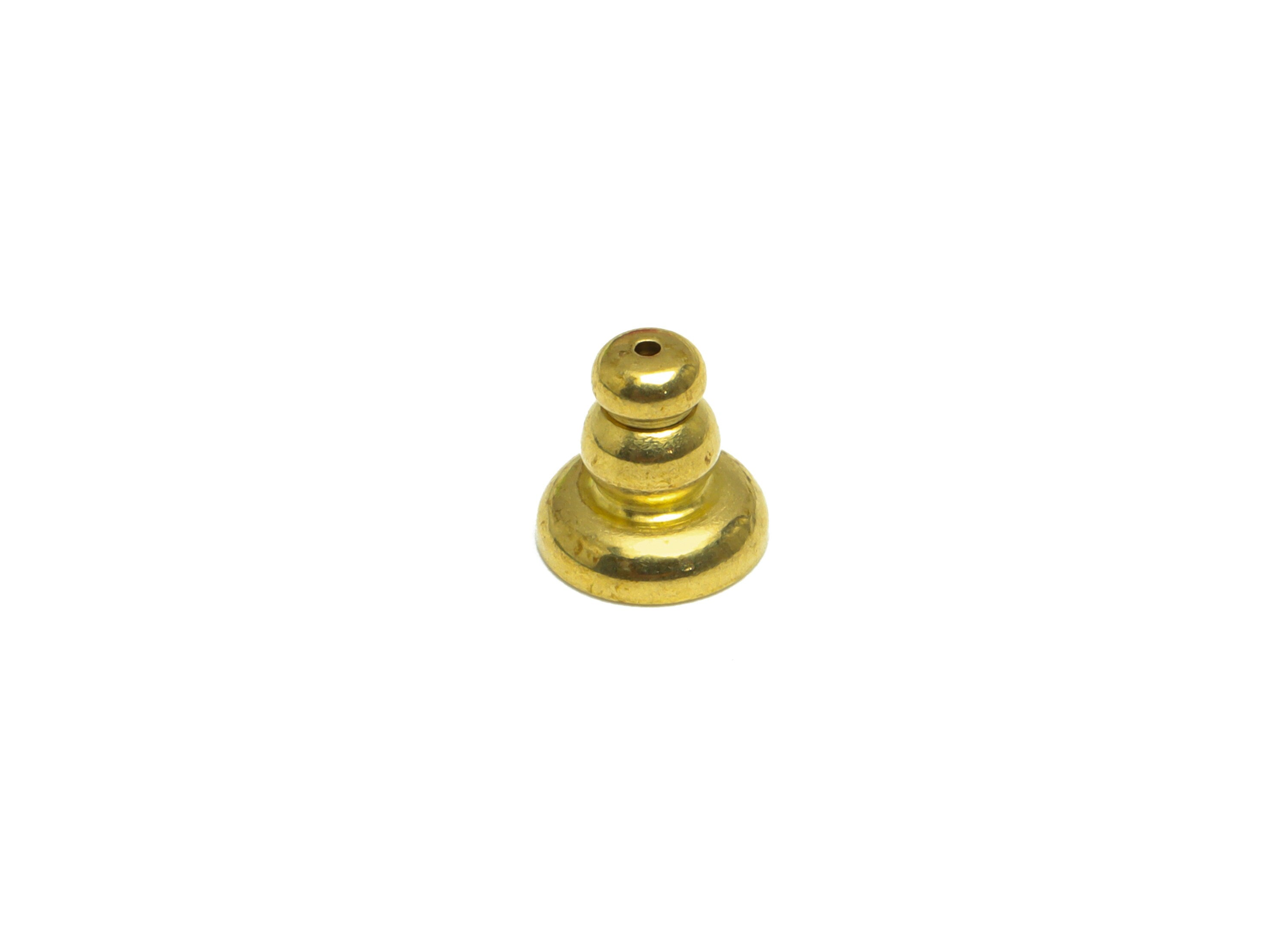 Brass Gourd Earring Back - Brass Stud Earring Back Stopper - Earring Post Nuts Stopper - Rubber Earring Back - 7x7x7mm - PP10129 - DOMEDBAZAAR