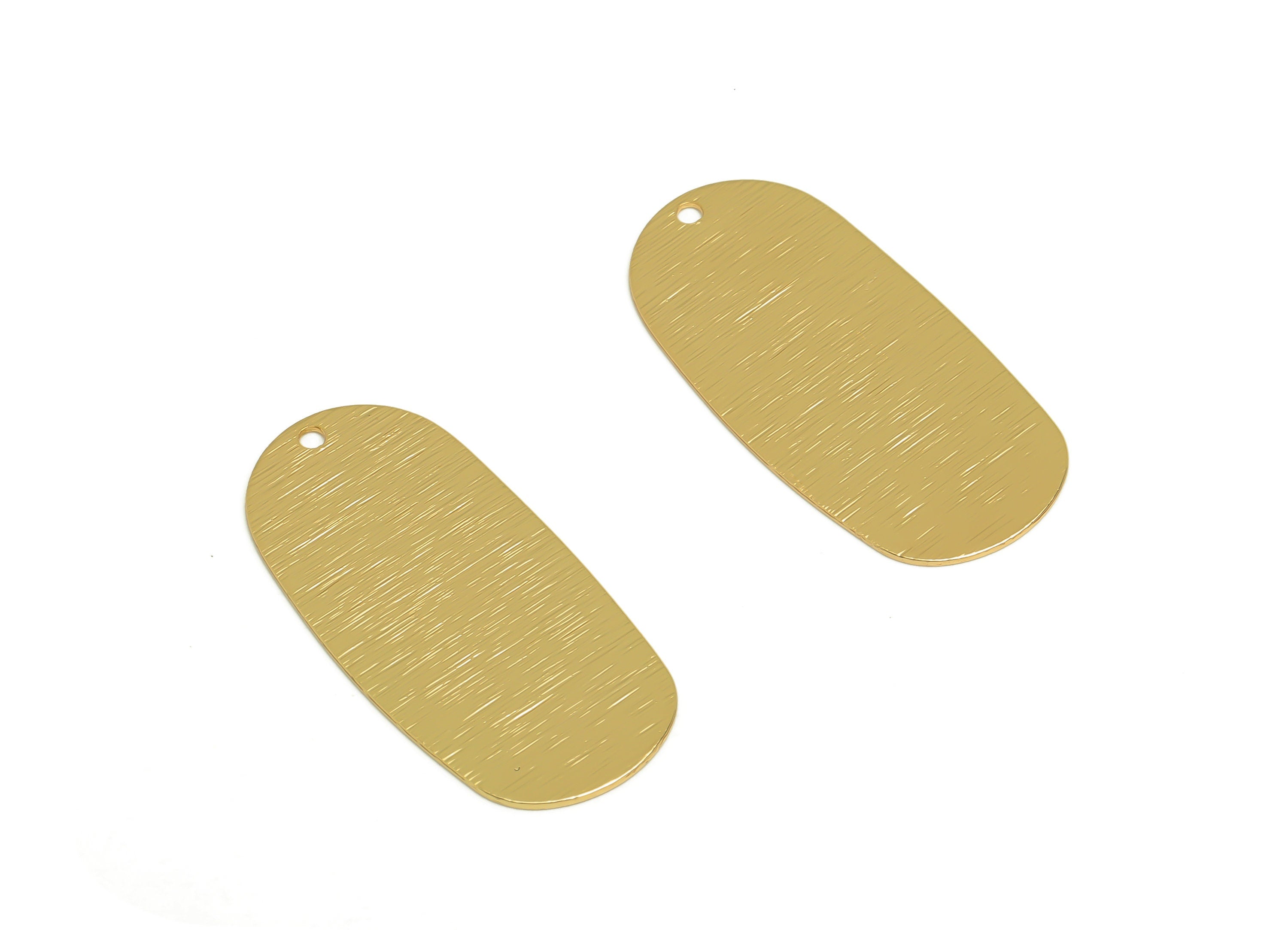 Brass Textured Oval Earring Charm - Raw Brass Long Oval Pendant - Textured Earring Finding - Jewelry Making Supplies - 30x14x0.5mm - PP10349 - DOMEDBAZAAR