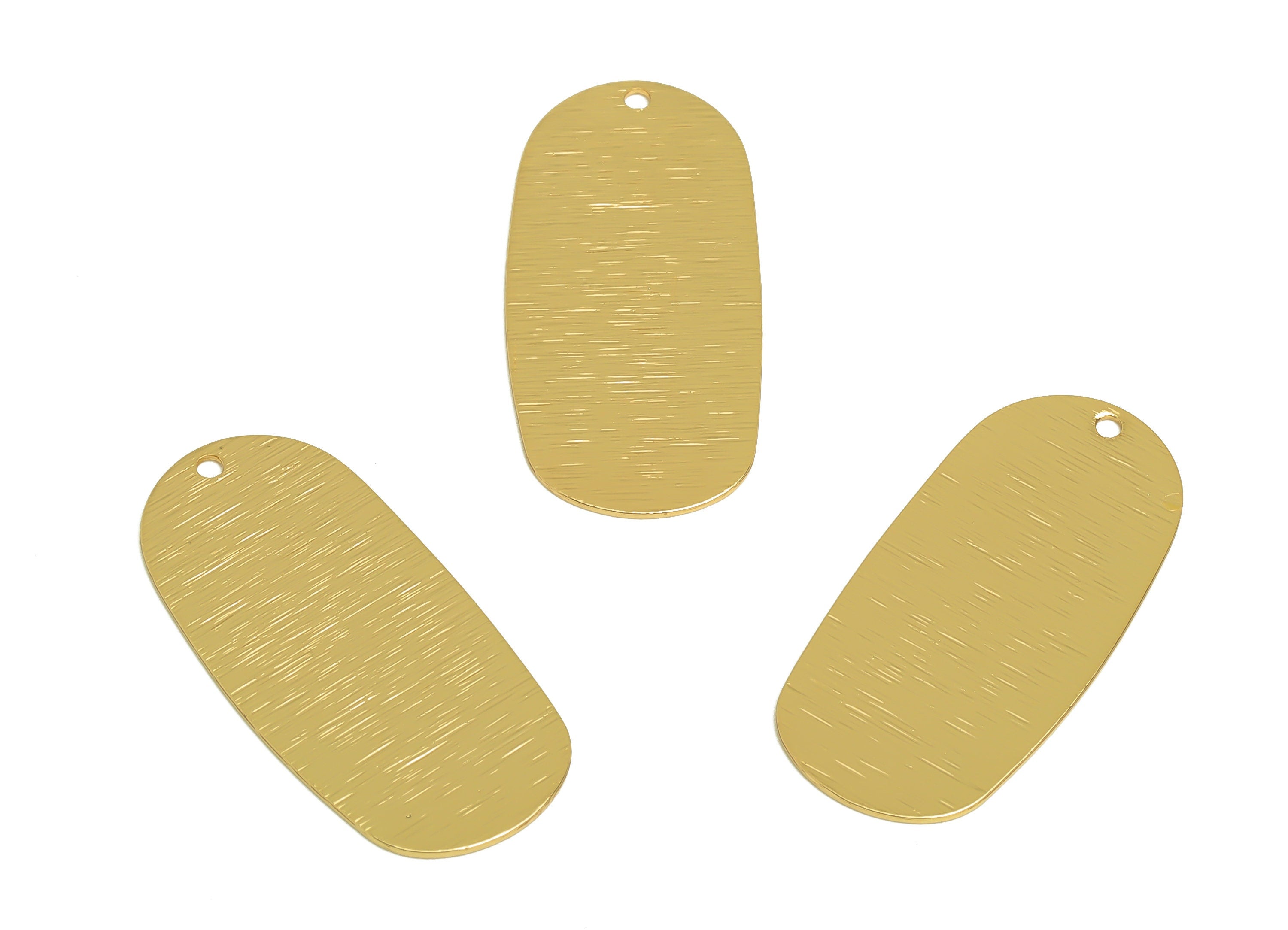 Brass Textured Oval Earring Charm - Raw Brass Long Oval Pendant - Textured Earring Finding - Jewelry Making Supplies - 30x14x0.5mm - PP10349 - DOMEDBAZAAR