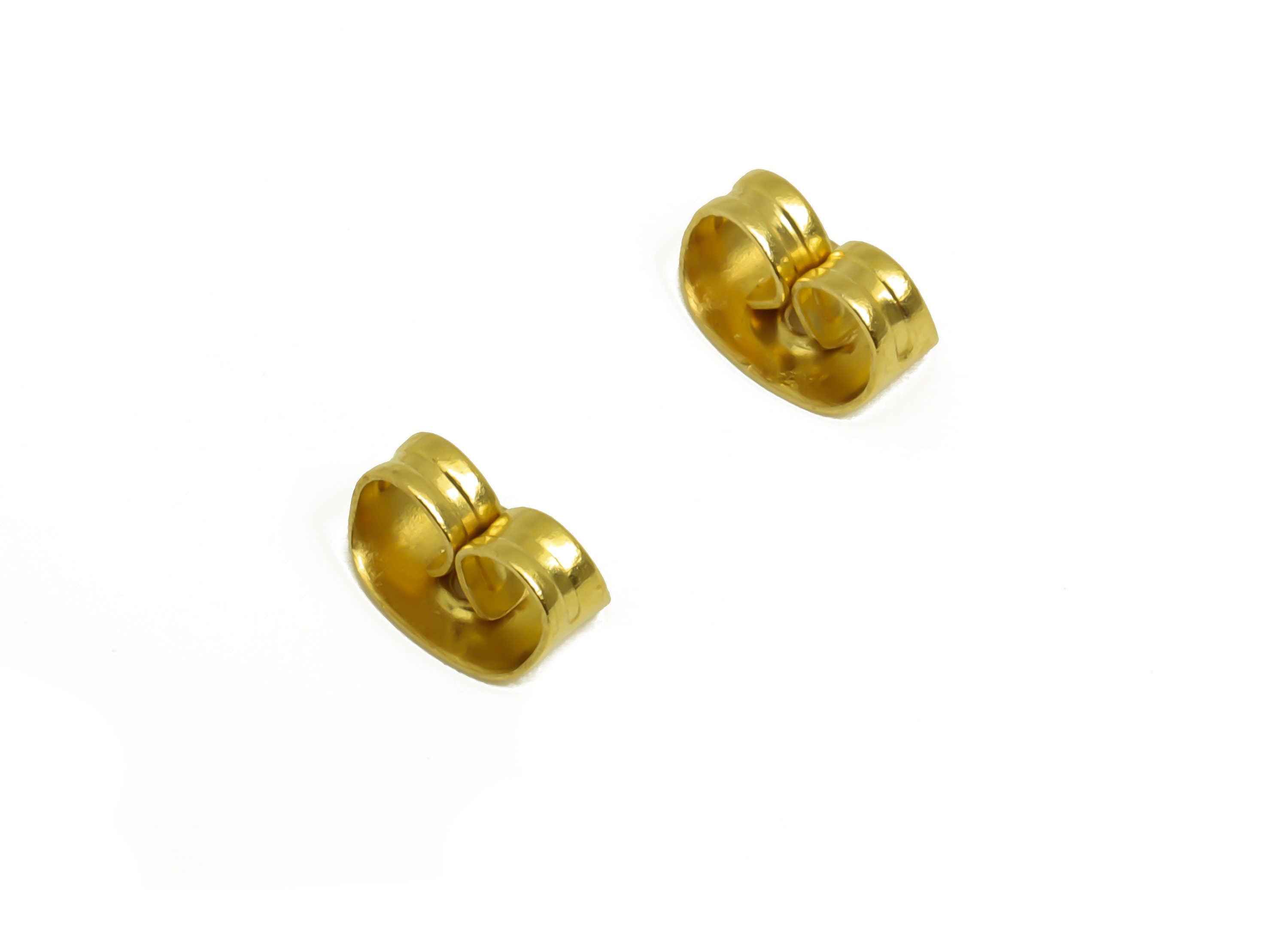 Brass Stud Earring Backs Stoppers - Raw Brass Earring Posts Nuts Stoppers - Ear Wire Backs - Jewelry Supplies - 6.3x4.1x3.3mm - PP10360 - DOMEDBAZAAR