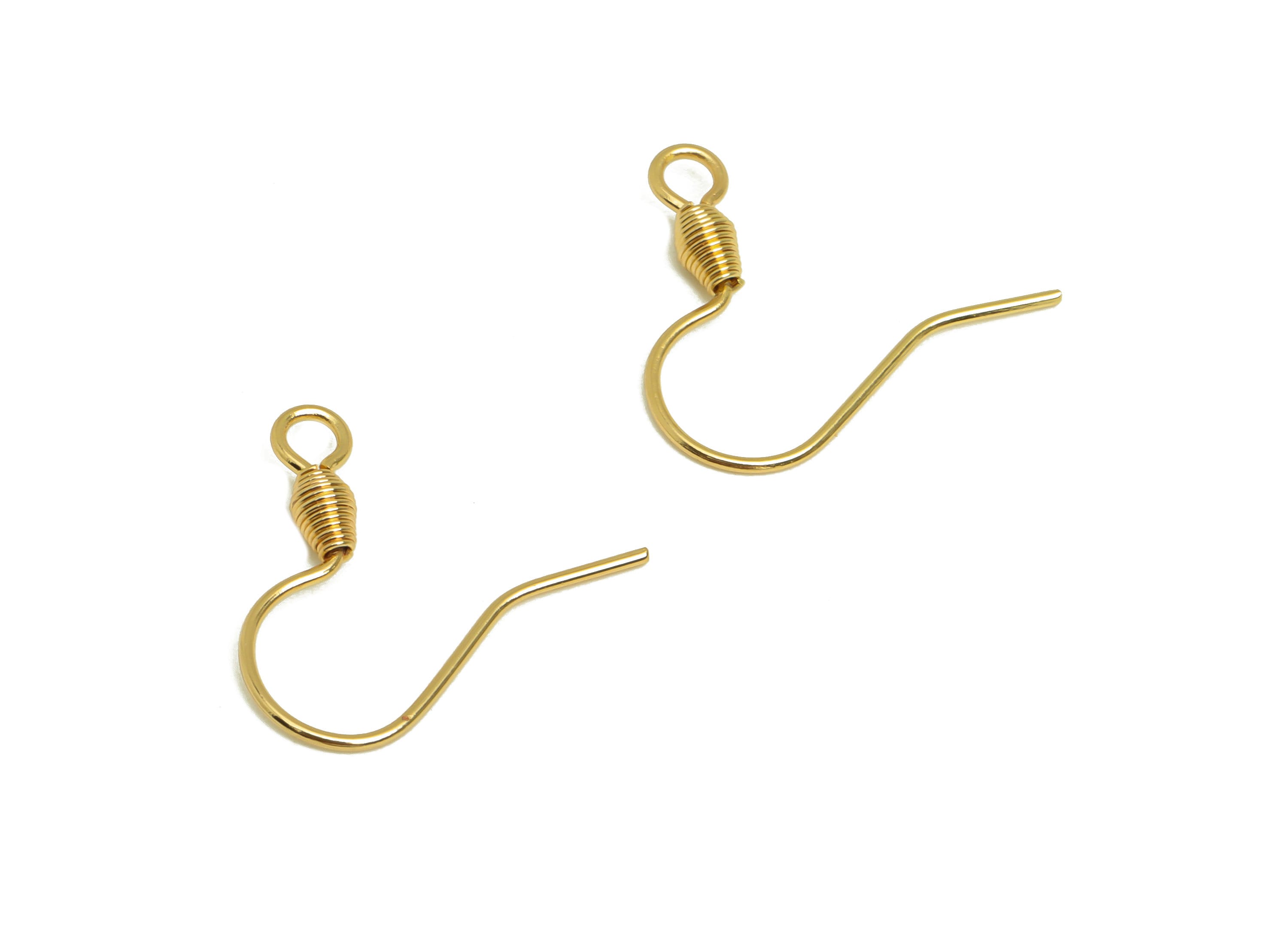 Stainless Steel Earrings Hooks - Open Loop Earrings Wires - Earrings Wires Findings - Gold Tone Vacuum Plating - 17.6x17x2.9mm - PP10460 - DOMEDBAZAAR
