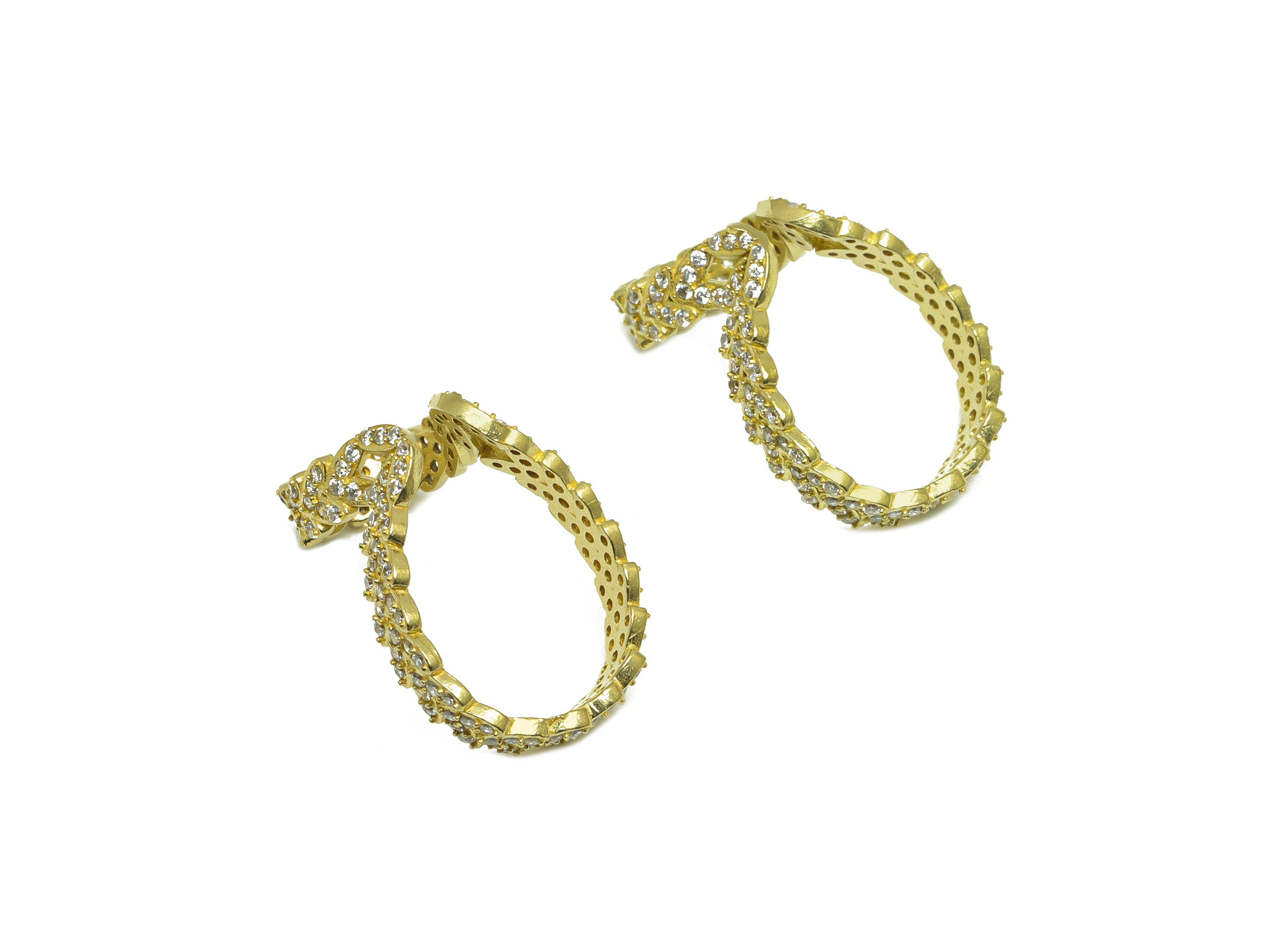 Brass CZ Oval Rings - Raw Brass Ear Clip Cubic Zircon - Brass Heart Cubic Earring Cuff - Brass Heart Zircon Cuff Ear - 26.9x15x1mm - PP10084 - DOMEDBAZAAR