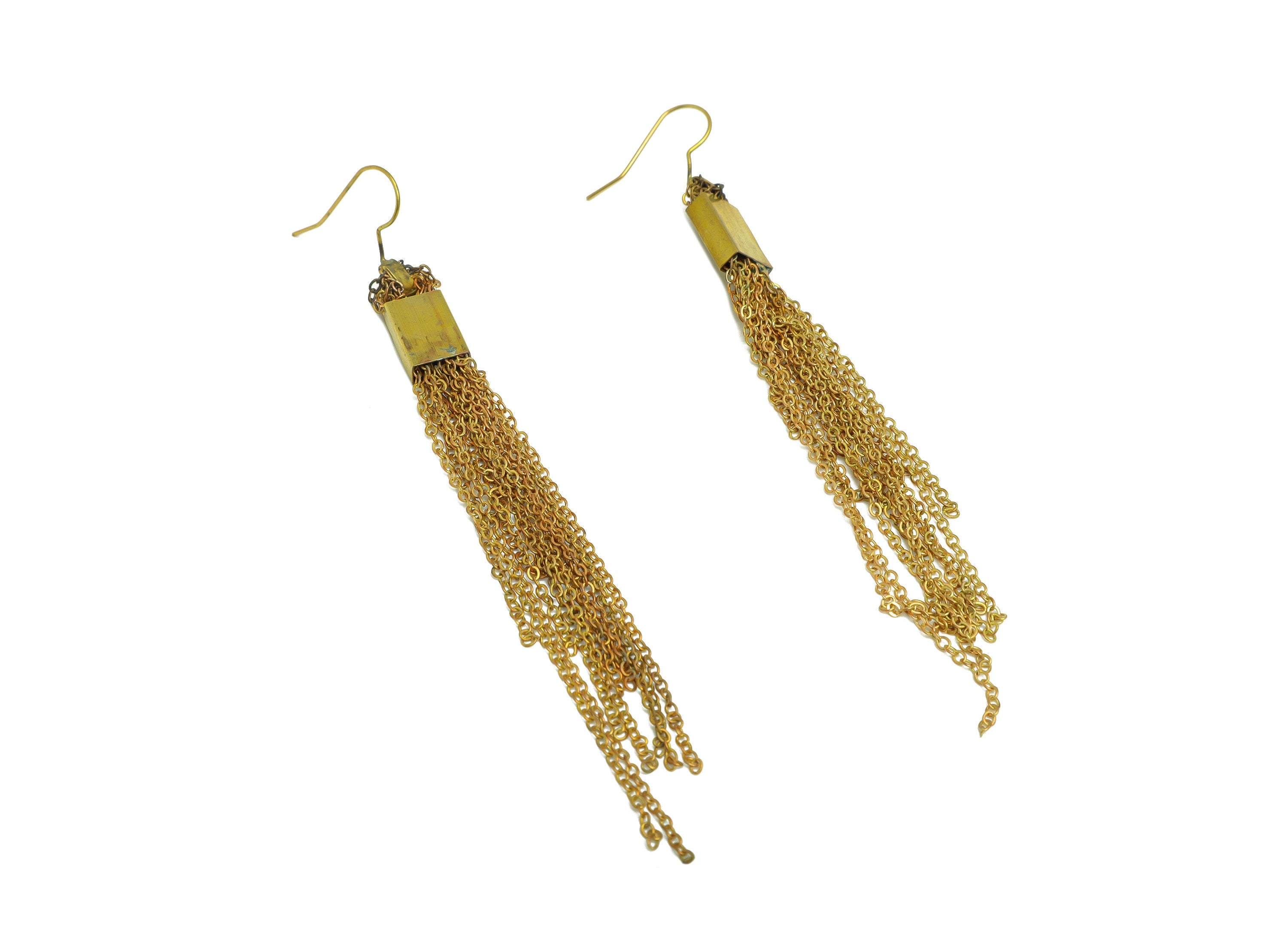 Brass Chian Ear Wire - Brass Tassel Chain Earring Hook - Brass Tassel Earring Wire Hook - Brass Tassel Hook Earring - 108x8.4x4mm - PP10399 - DOMEDBAZAAR